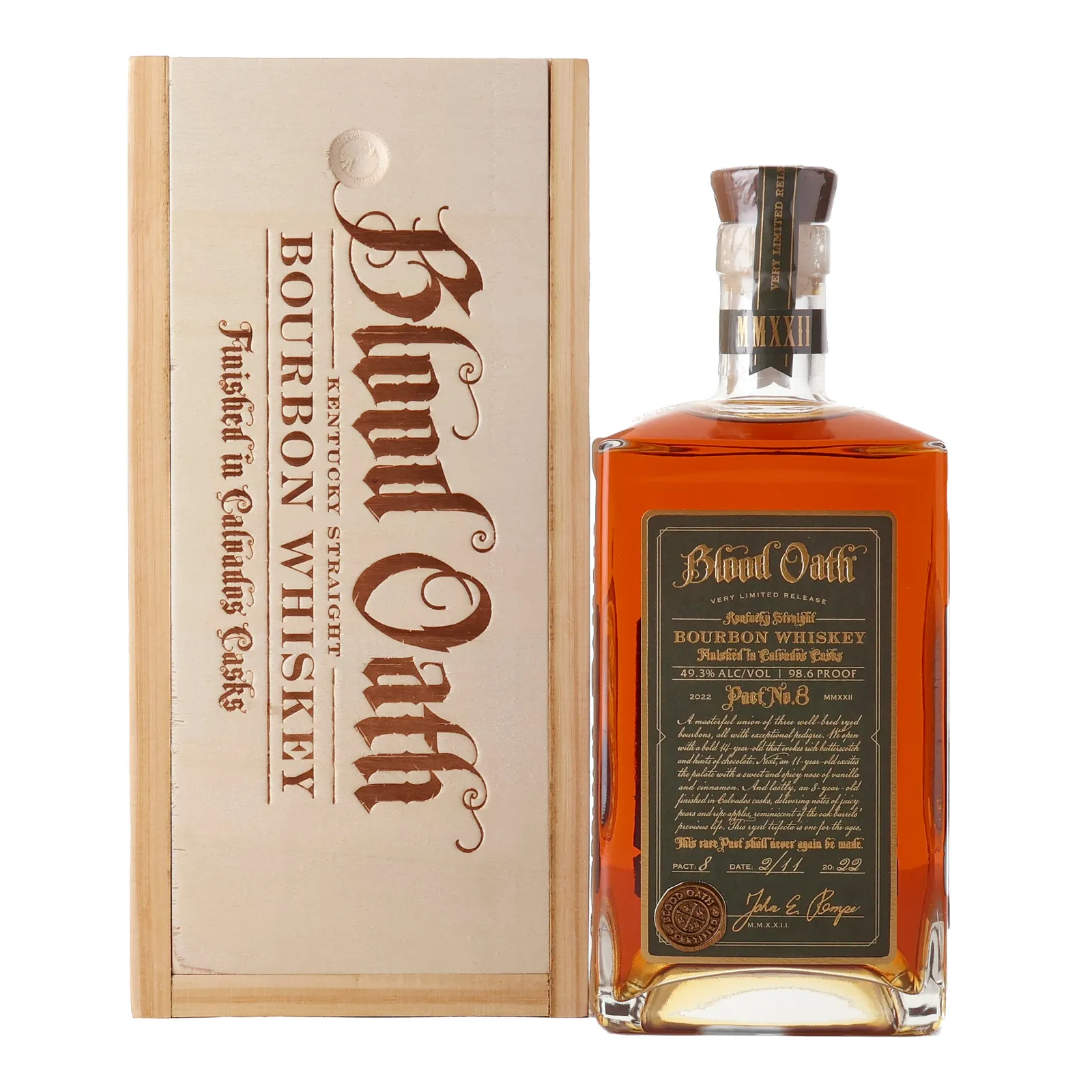 Blood Oath Pact No. 8, Calvados Cask, 2022, 49.3% whisky bottle