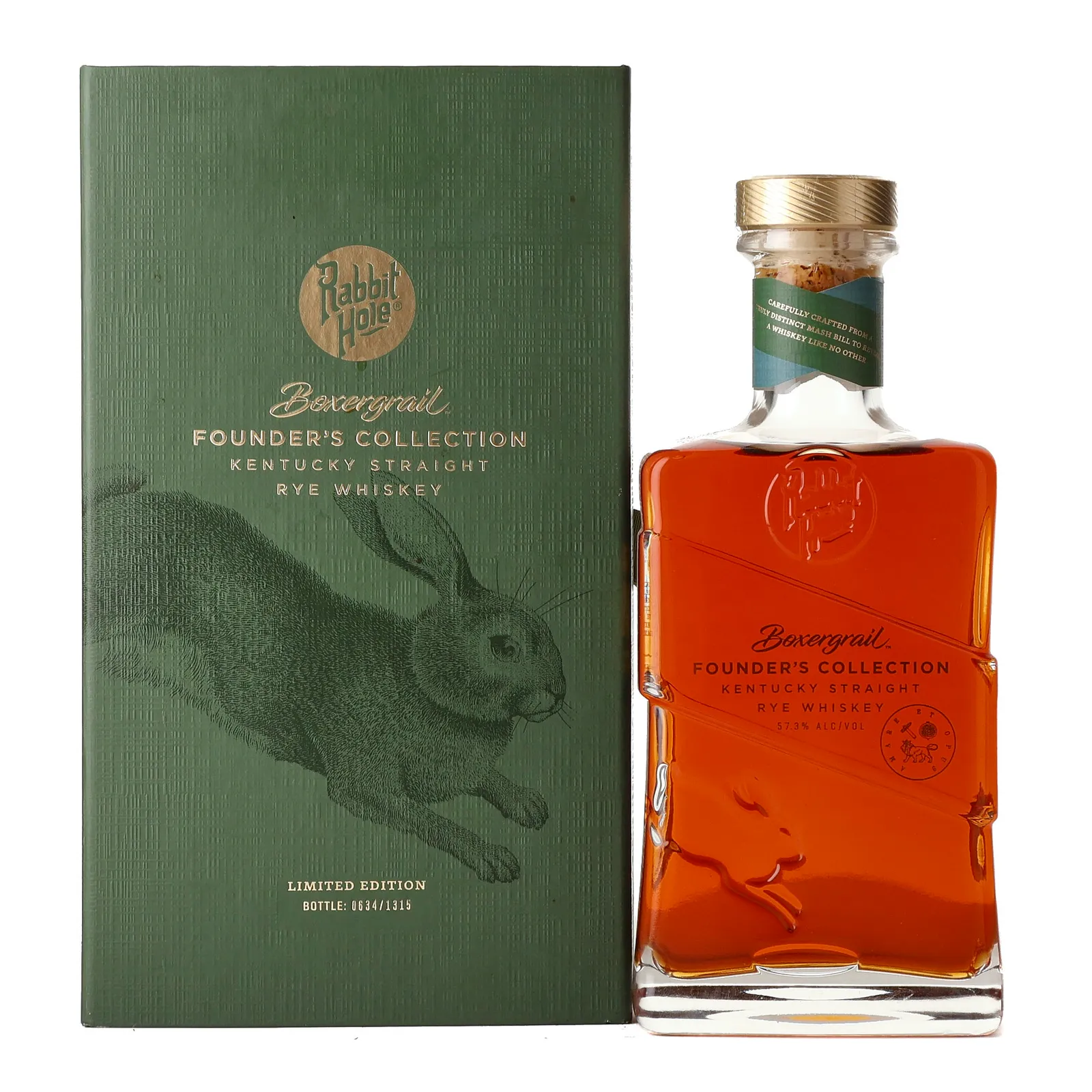 Rabbit Hole Founder's Collection Boxergrail Cask Strength 6 Year Old, 2020, 57.3% whisky bottle
