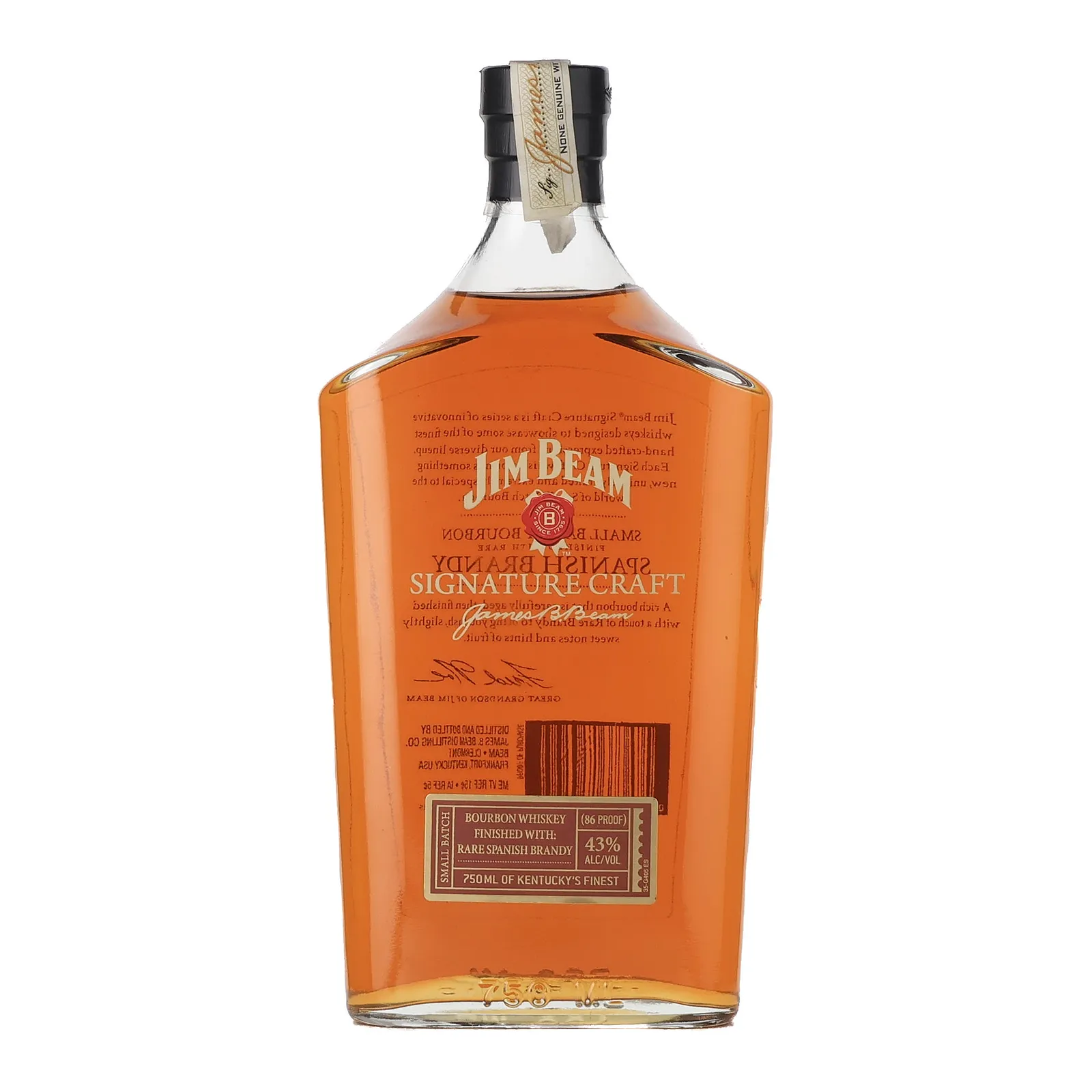 Jim Beam Signature Craft Spanish Brandy, 2013, 43% whisky bottle