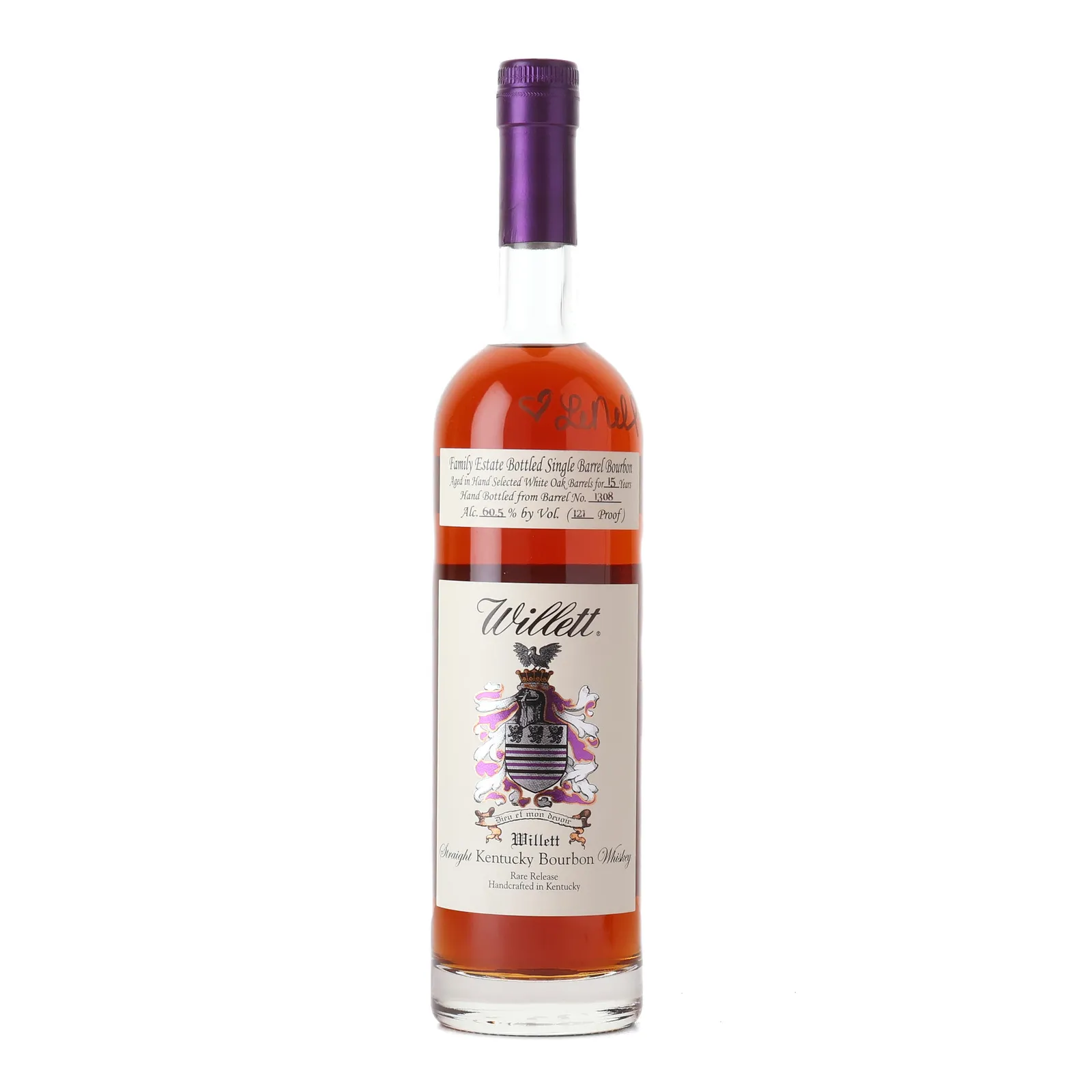 Willett Family Estate 'Dark Side of the Moon' Private Barrel Selection 15 Year Old, New Seared White Oak Cask, Cask #1308, 2018, 60.5% whisky bottle