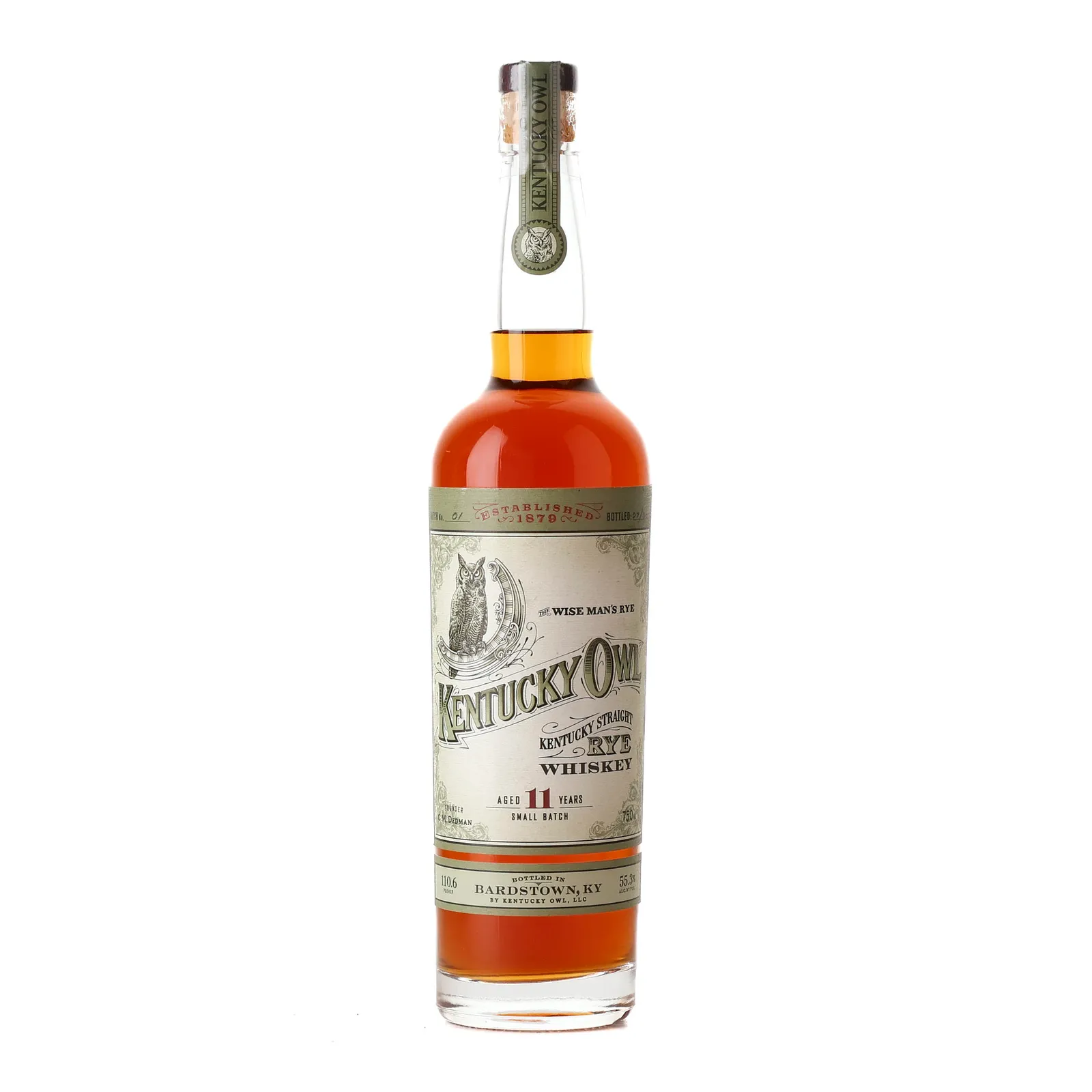Kentucky Owl Small Batch No. Rye 11 Year Old, Batch No. 1, 2017, 55.3% whisky bottle