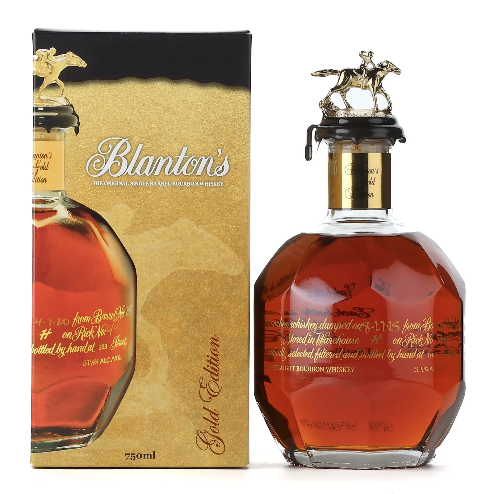 Blanton's Gold Edition, Letter S, 2026, 51.5% whisky bottle