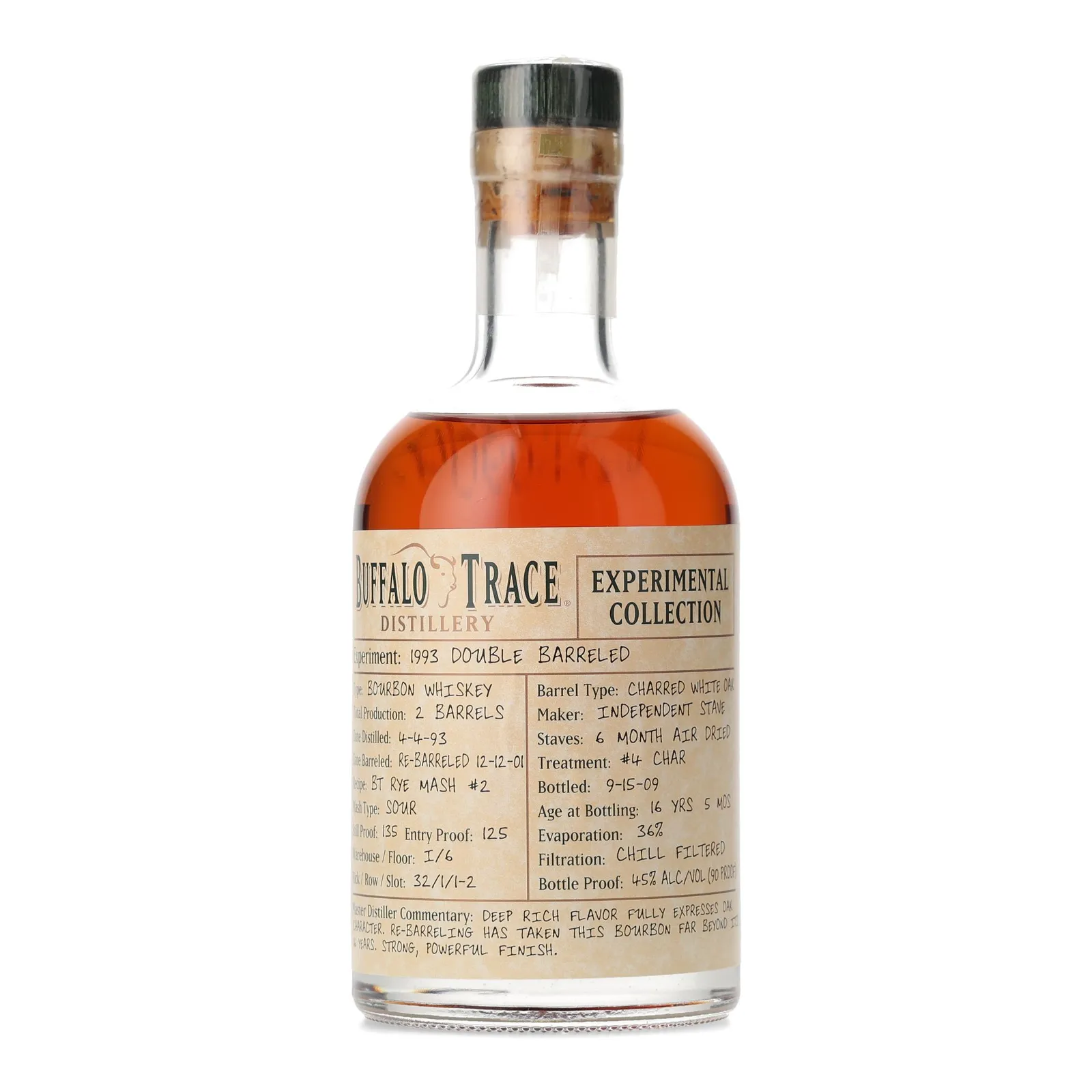 Buffalo Trace Experimental Collection 1993 Double Barreled 16 Year Old, Charred White Oak Cask, 2009, 45% whisky bottle