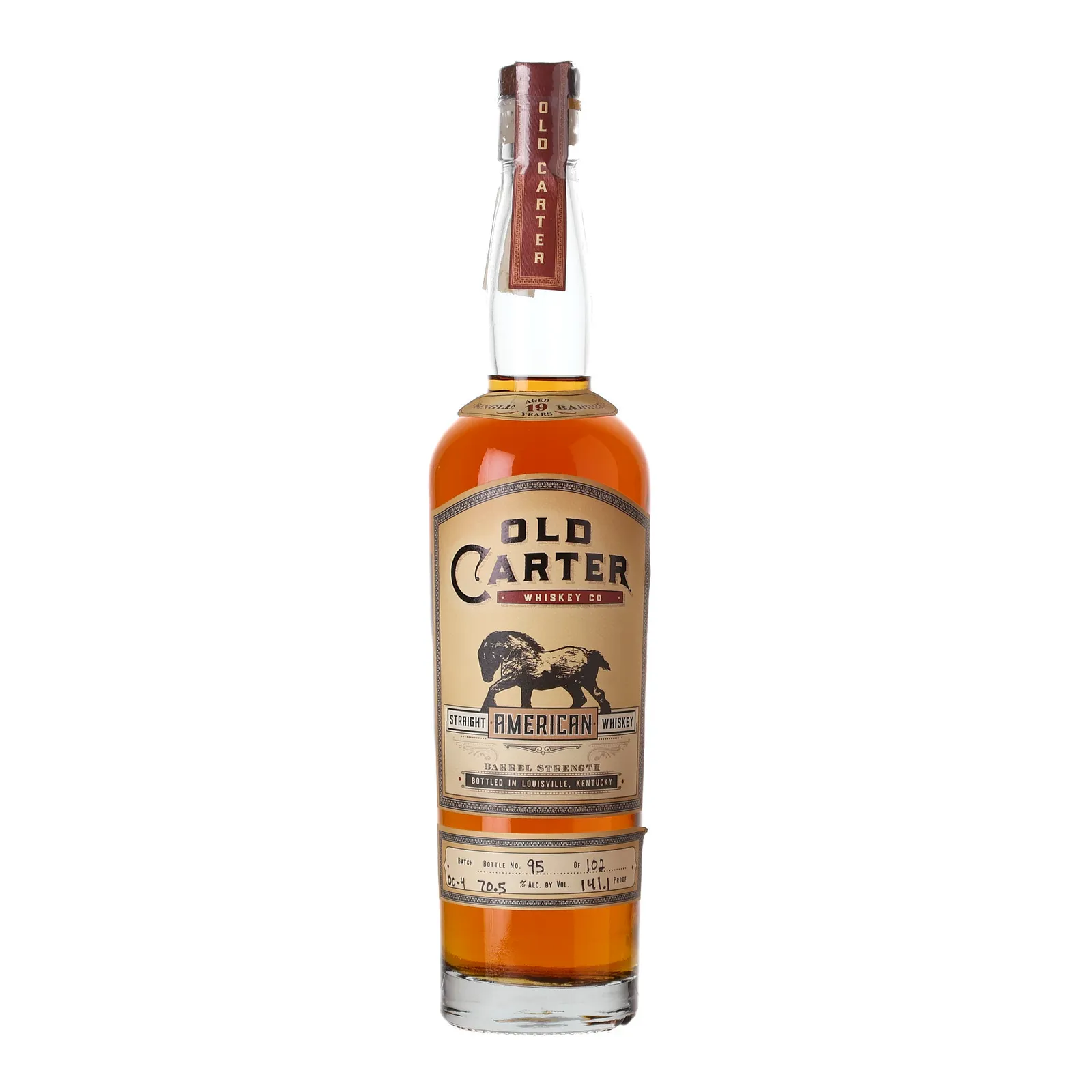 Old Carter Straight American Whiskey 19 Year Old, Cask #OC-4, Batch No. OC-4, Old Carter Whiskey Co., 70.5% whisky bottle