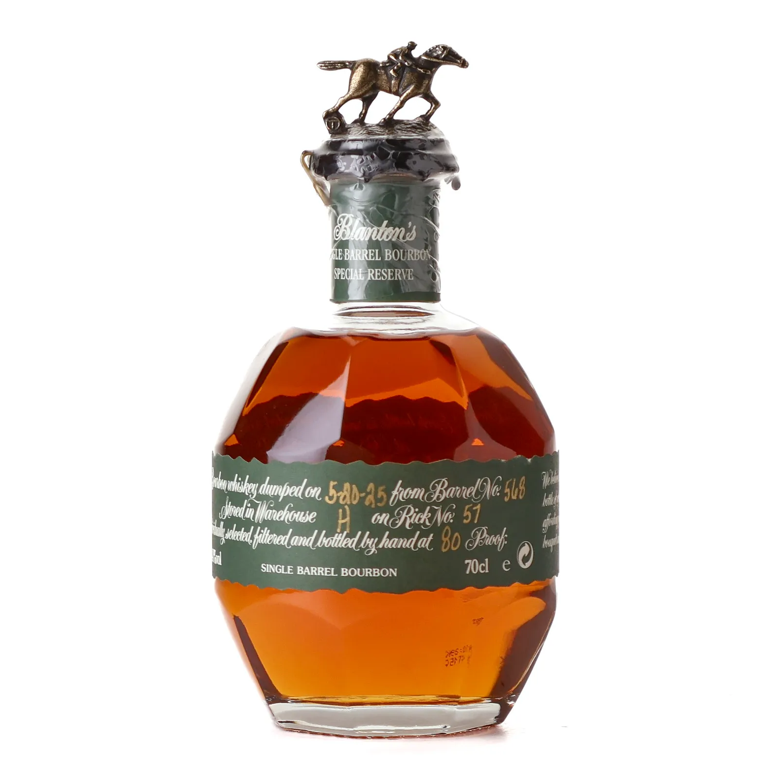 Blanton's Green Label Special Reserve, Barrel Cask, Cask #568, Batch No. Letter L, 40% whisky bottle