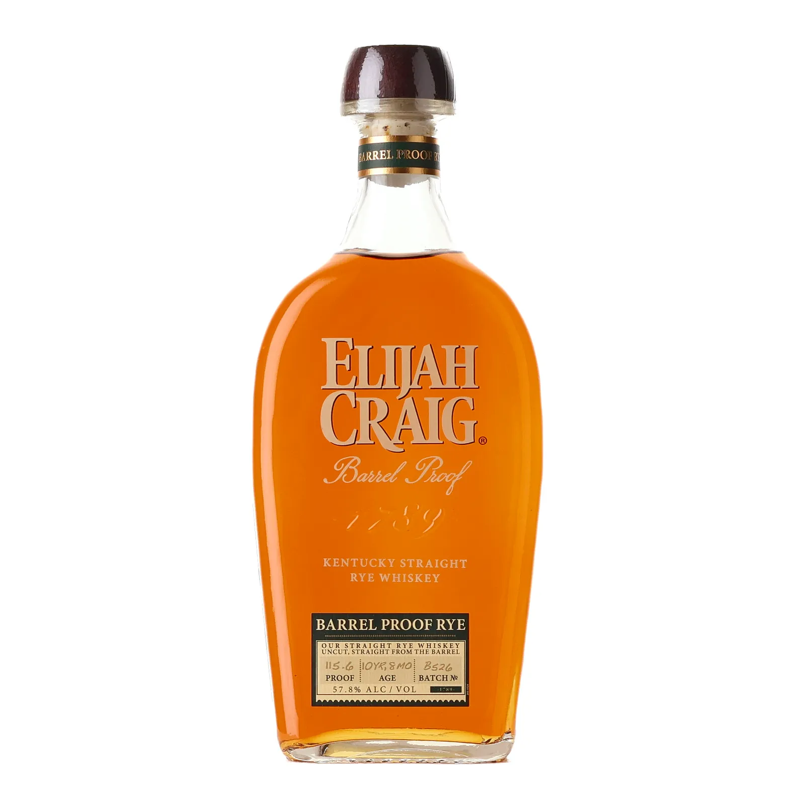 Elijah Craig Barrel Proof Rye 10 Year Old, Batch No. B526, 2026, 57.8% whisky bottle