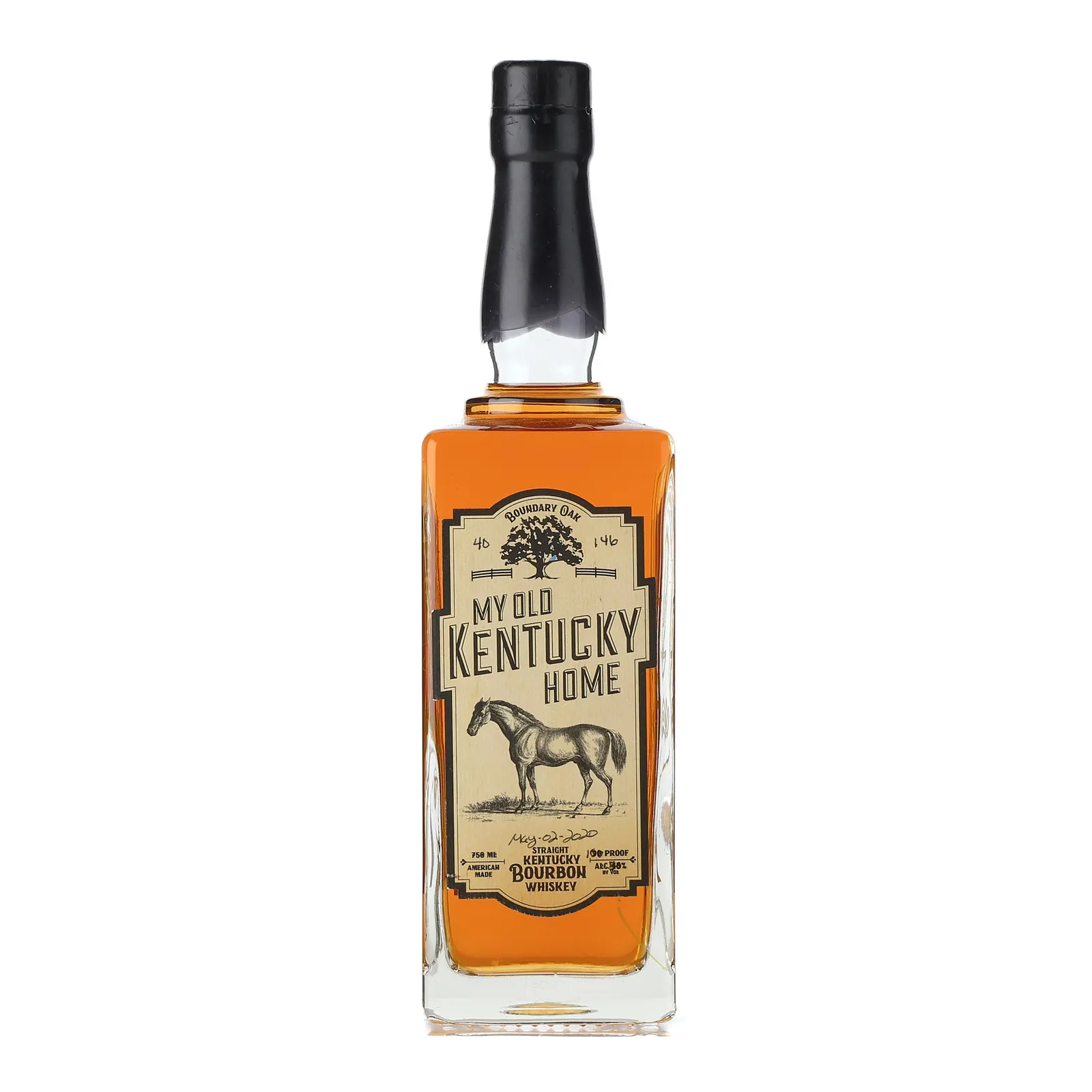 Boundary Oak My Old Kentucky Home 2 Year Old, 50% whisky bottle