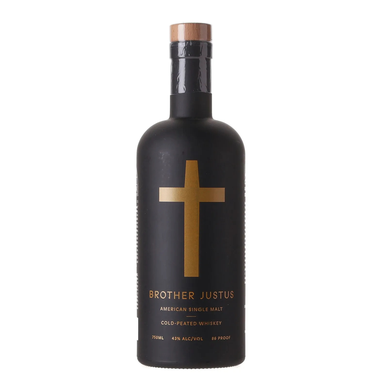 Brother Justus Cold-Peated American Single Malt Whiskey, New Charred Minnesota White Oak Cask, 43% whisky bottle