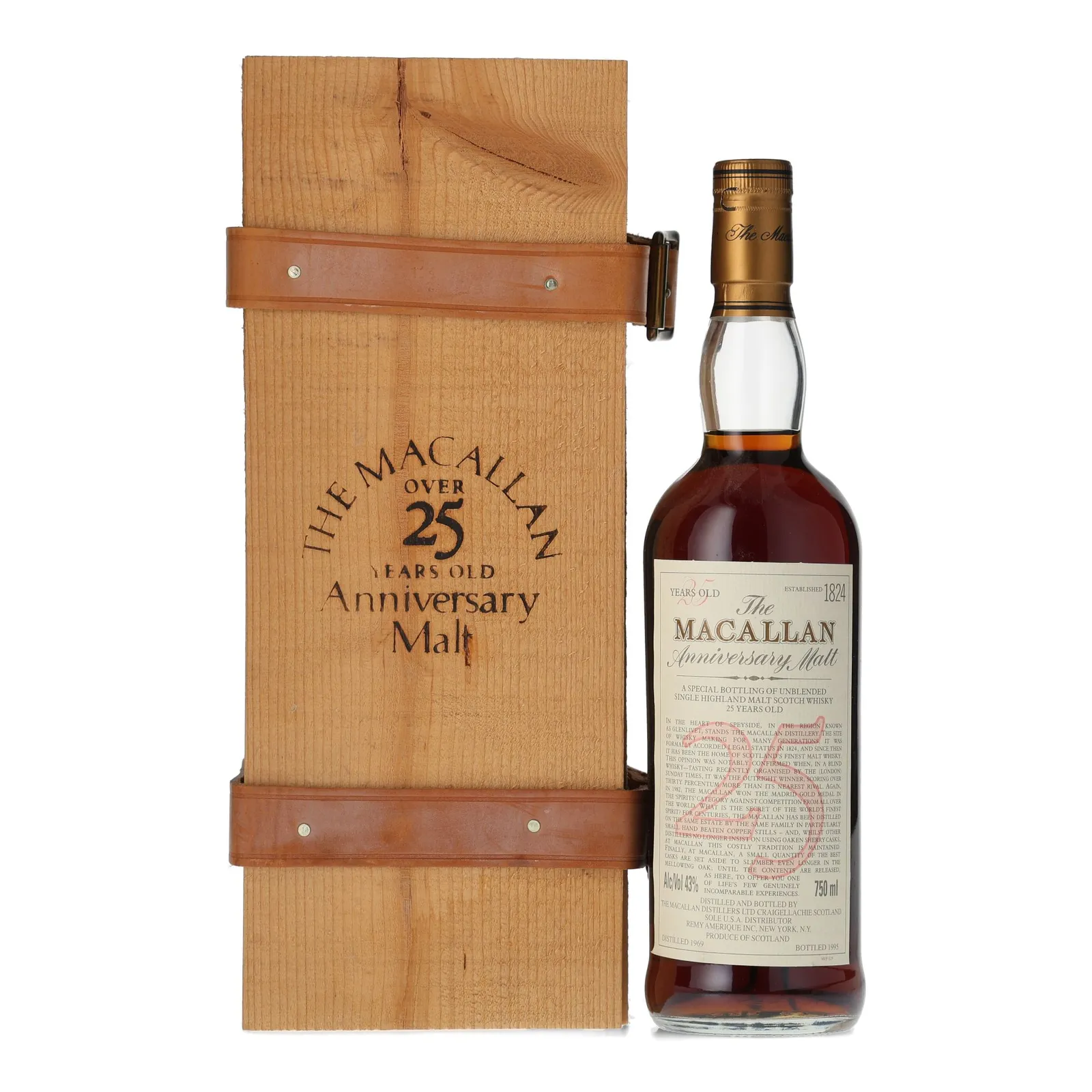 Macallan Anniversary Malt 25 Year Old, Sherry Cask, 1995, 43% whisky bottle