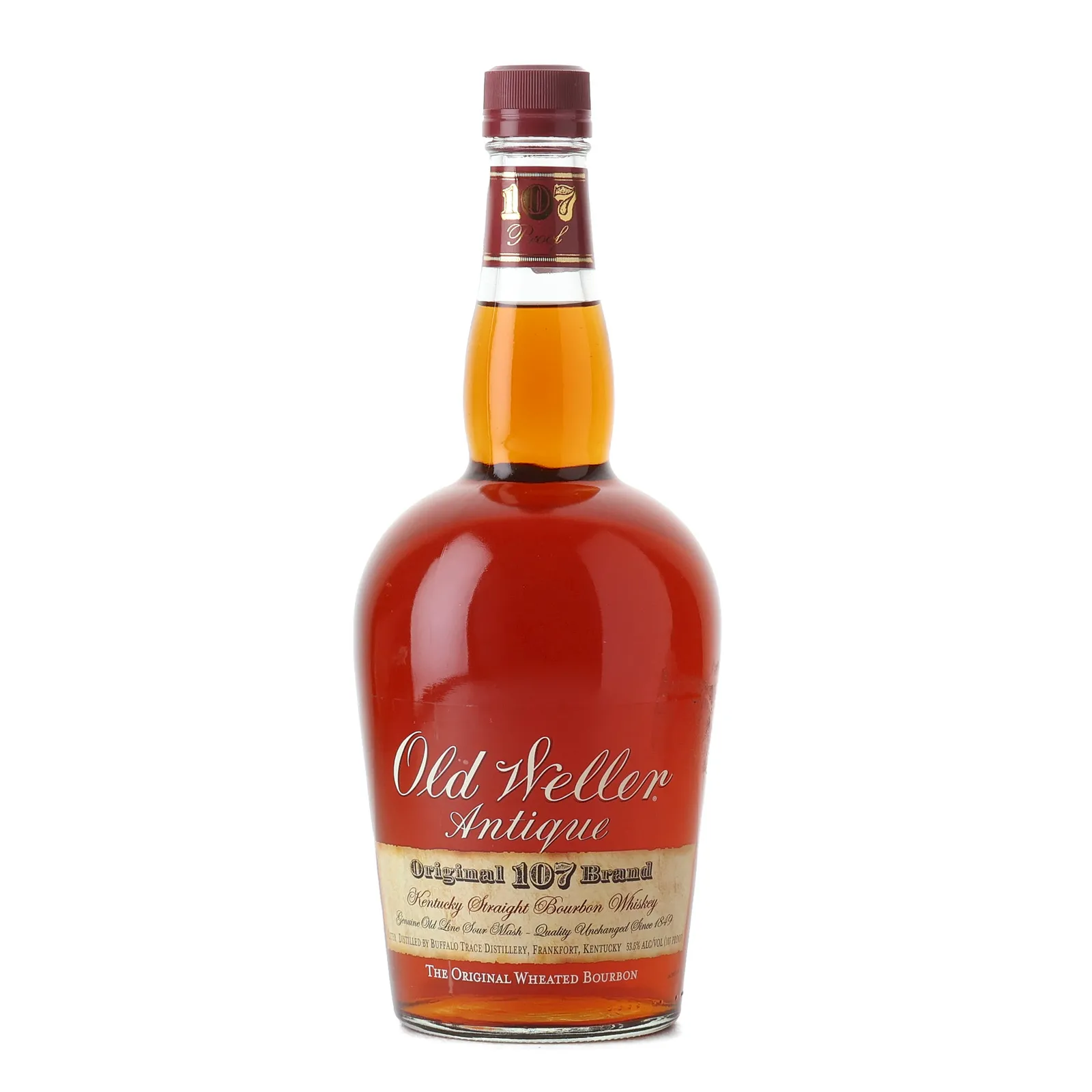 W.L. Weller Old Weller Antique 107 Bourbon (2014, 1 Liter), Virgin Oak Cask, 2014, 53.5% whisky bottle
