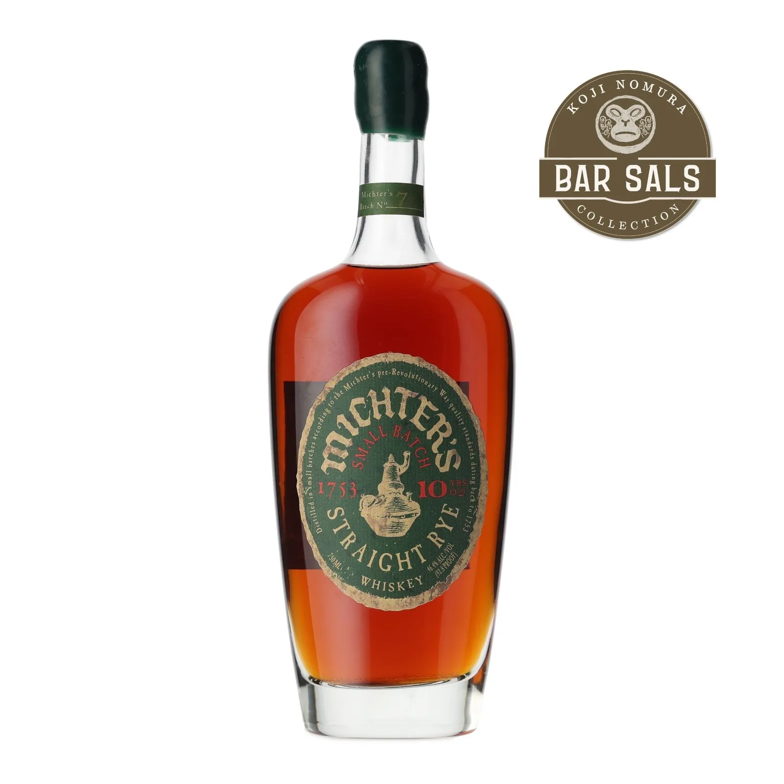 Michter's Small Batch No. Straight Rye 10 Year Old, Batch No. 7, 2000, 46.4% whisky bottle