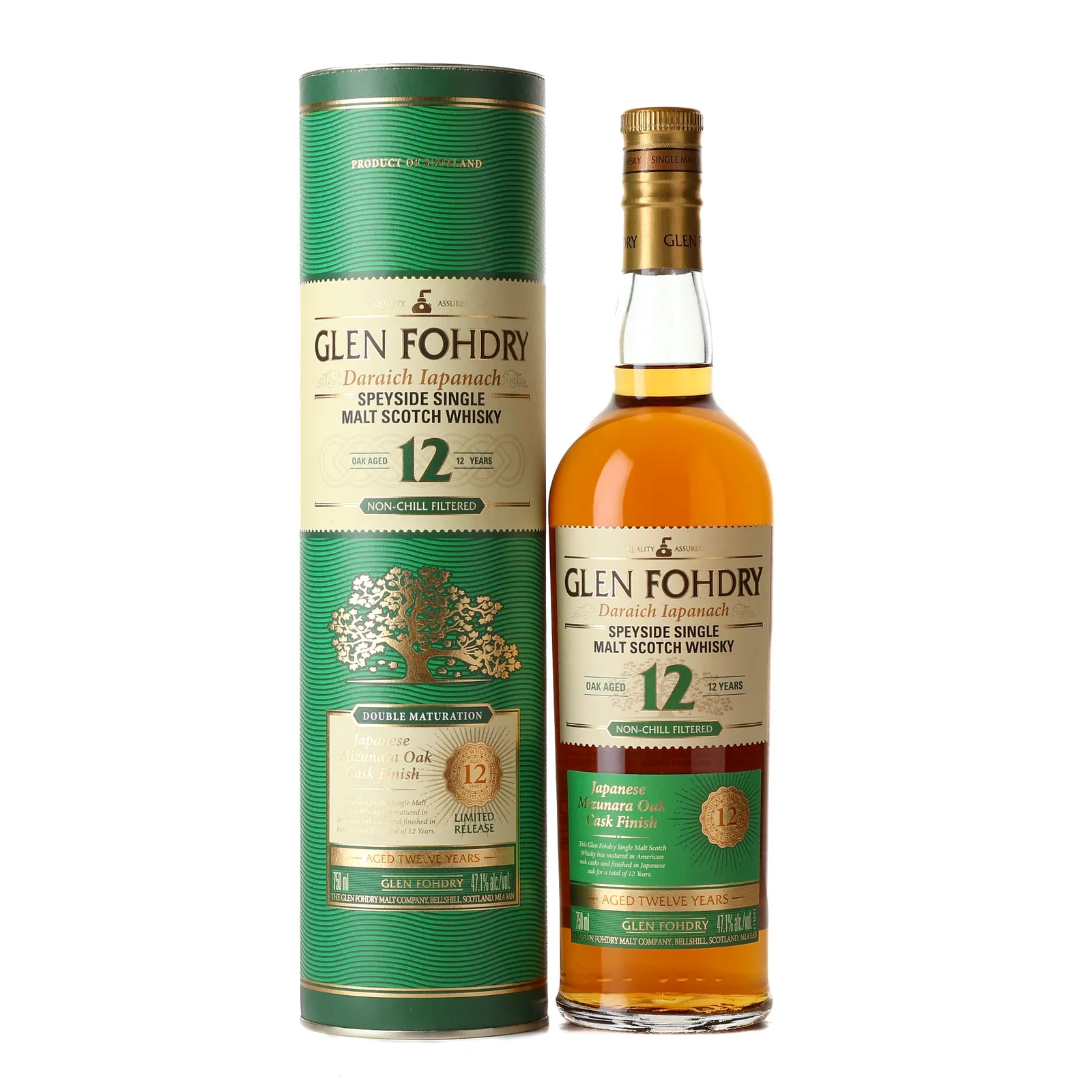 Glen Fohdry Daraich Iapanach 12 Year Old, Mizunara Oak Cask, 47.1% whisky bottle