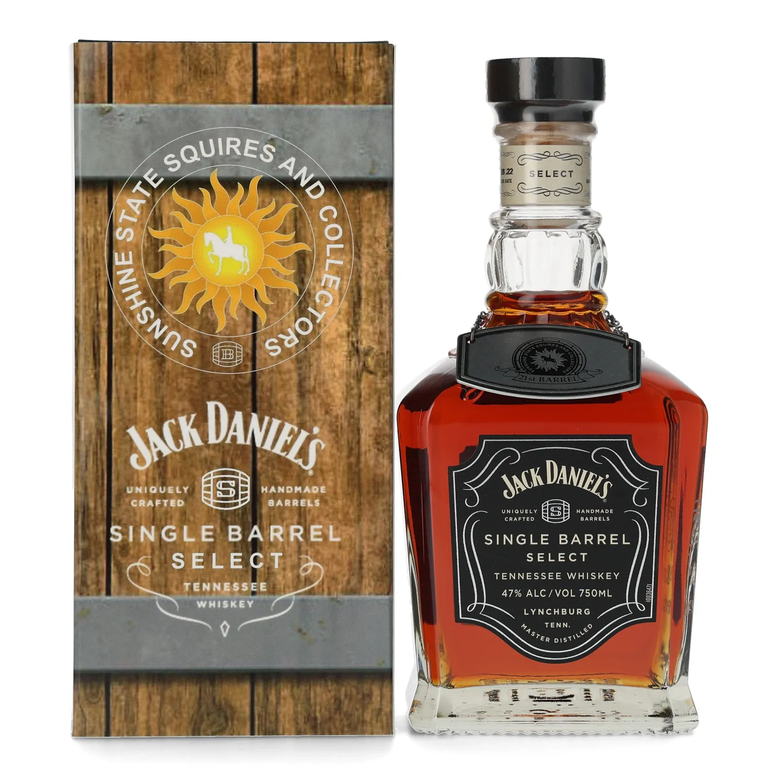 Jack Daniel's Single Barrel Select 'Sunshine State Squires' Private Barrel Selection, New Charred American Oak Cask, 2022, 47% whisky bottle