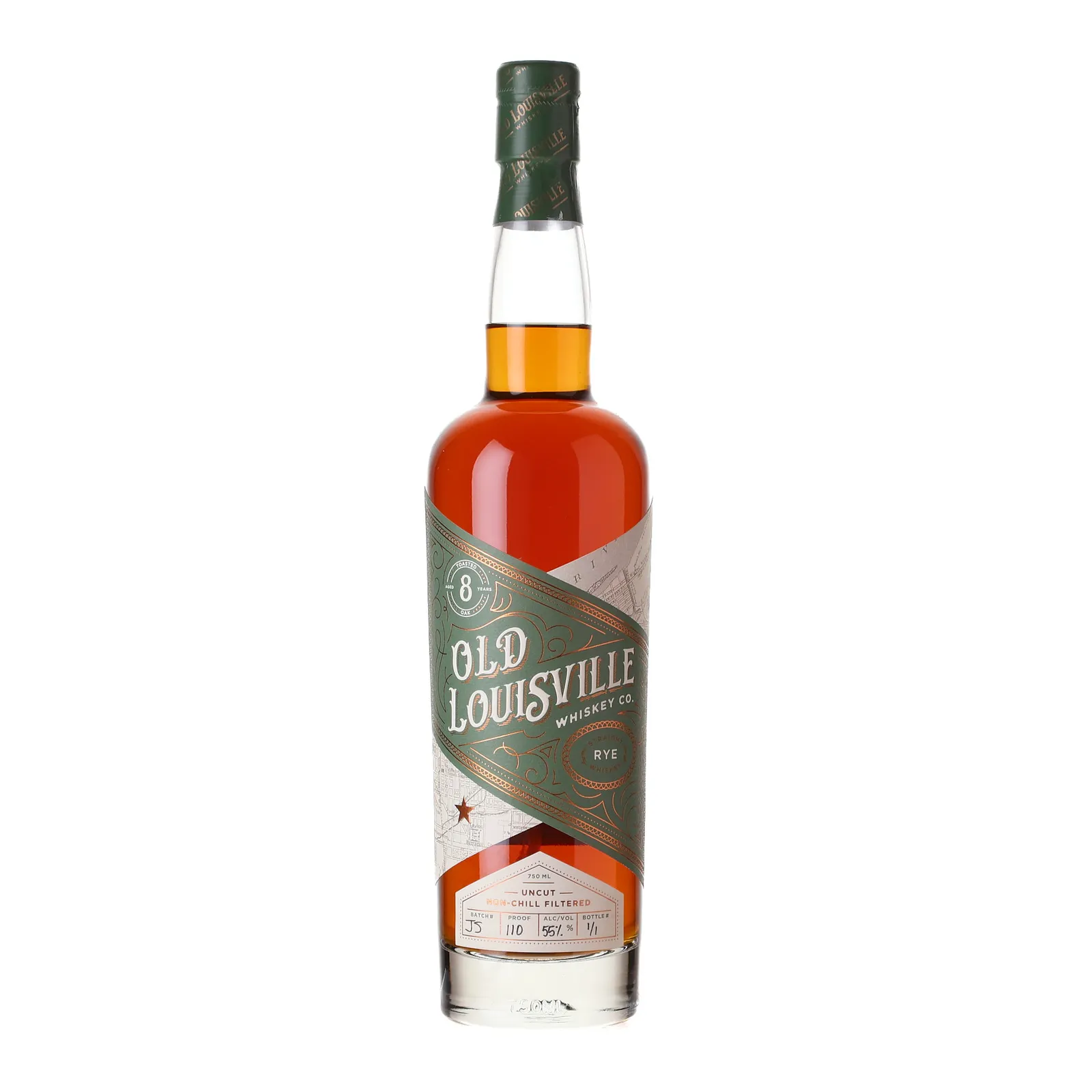 Old Louisville 8 Year Old Rye, Batch No. J5, 55.1% whisky bottle