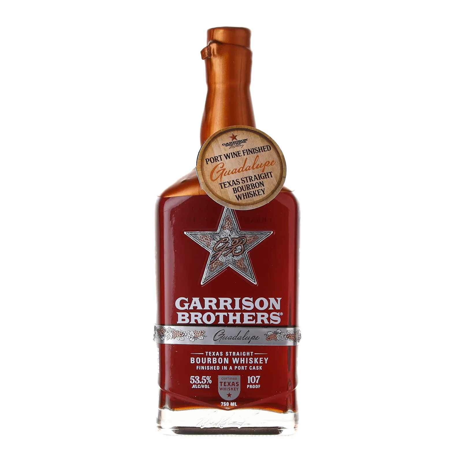 Garrison Brothers Guadalupe, Port Cask, 2022, 53.5% whisky bottle