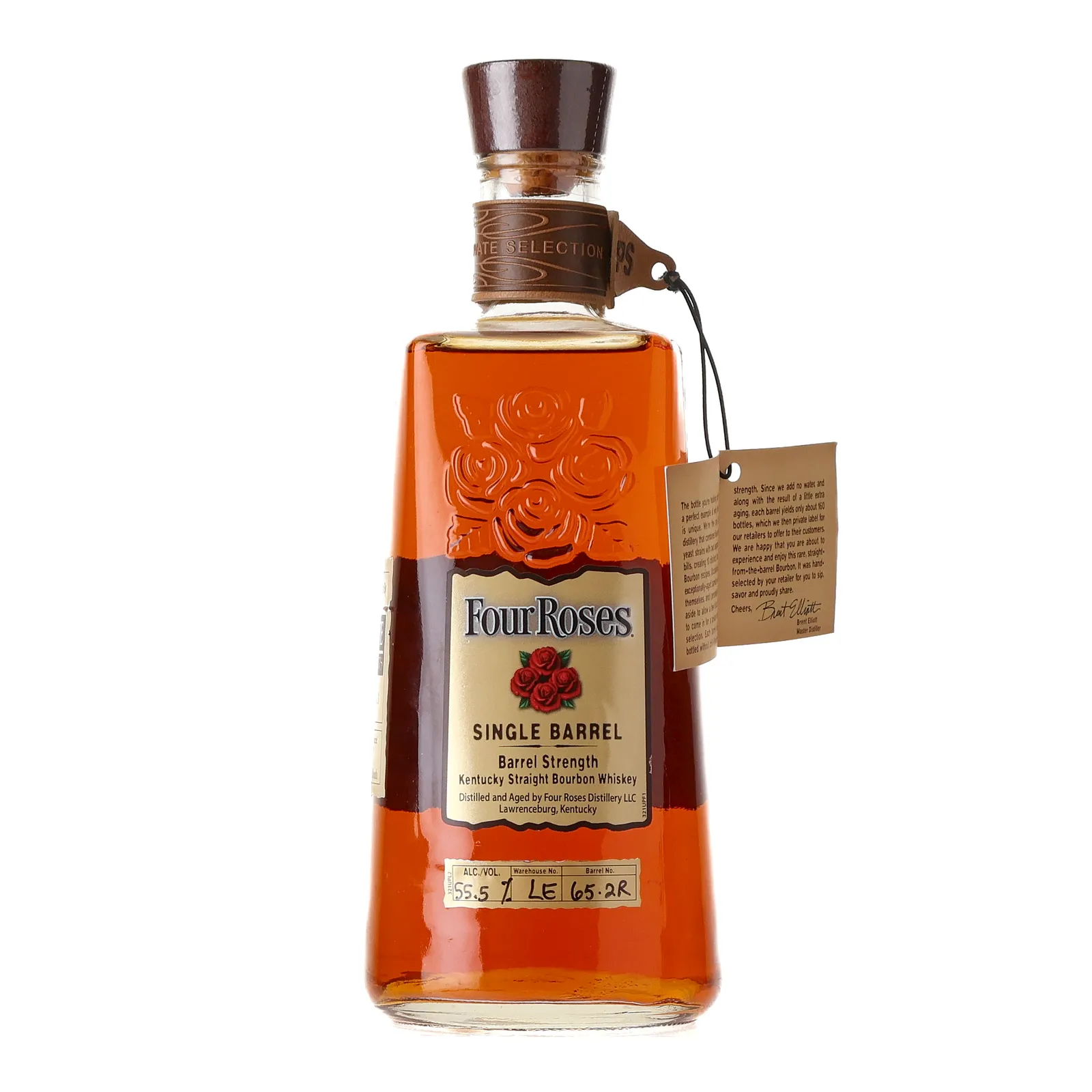 Four Roses Barrel Strength OESV 10 Year Old, New Charred Oak Cask, Cask #LE 65-2R, Batch No. LE 65-2R, 55.5% whisky bottle