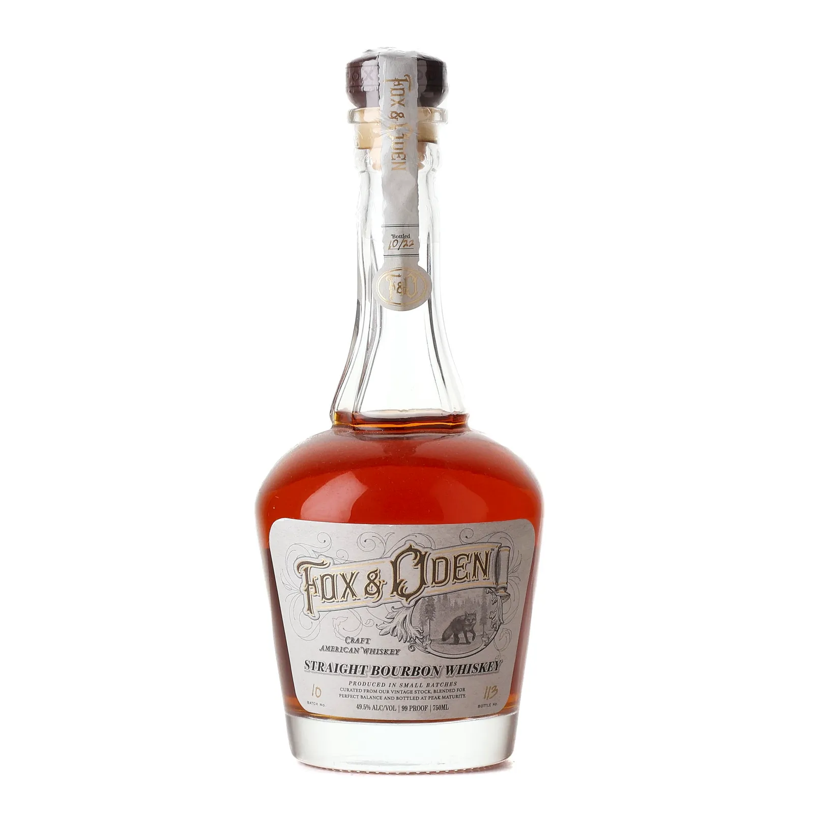 Fox & Oden Small Batch No. Straight Bourbon Whiskey, Batch No. 10, 2022, 49.5% whisky bottle