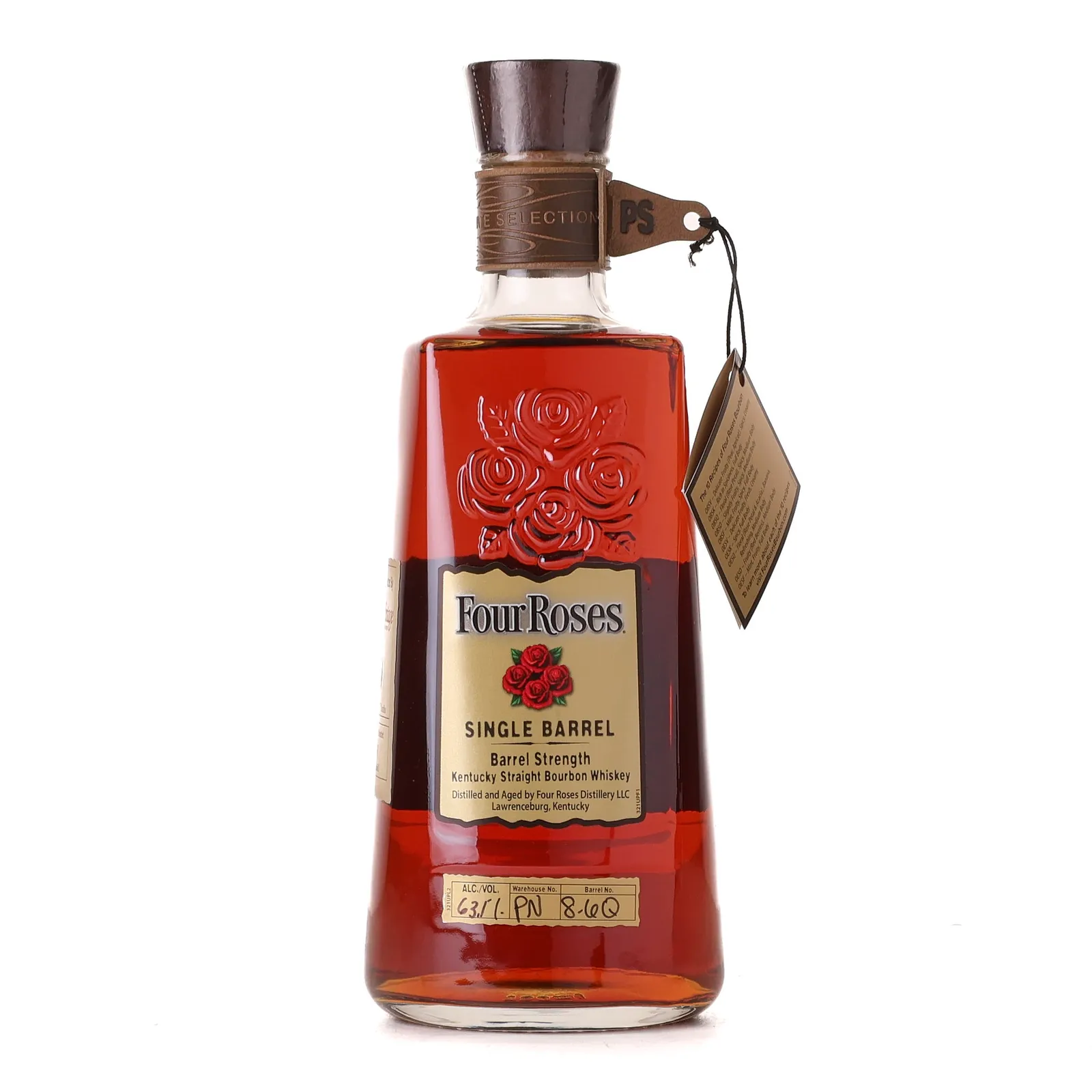 Four Roses Barrel Strength OESV Private Barrel Selection 10 Year Old, New Charred Oak Cask, Cask #PN 8-6Q, Batch No. PN 8-6Q, 63.1% whisky bottle