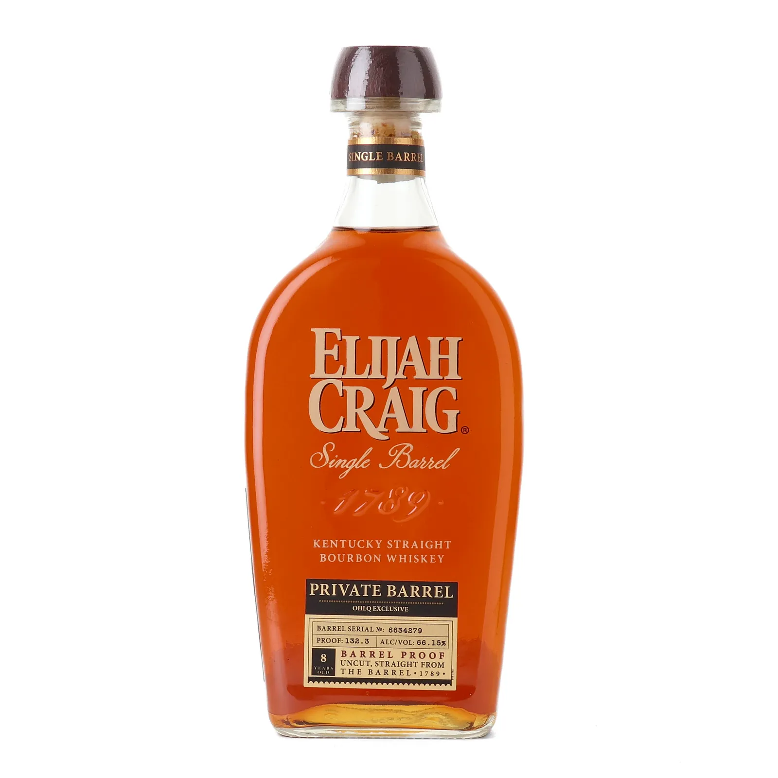 Elijah Craig Single Barrel Barrel Proof Private Barrel 8 Year Old, Cask #6634279, 2022, 66.15% whisky bottle