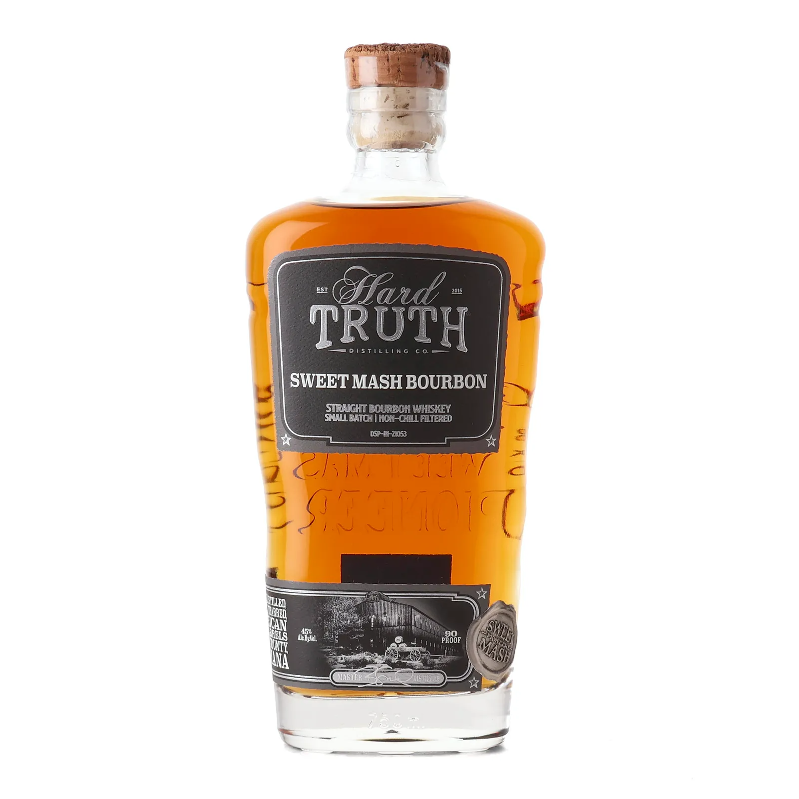 Hard Truth Sweet Mash Bourbon, 45% whisky bottle