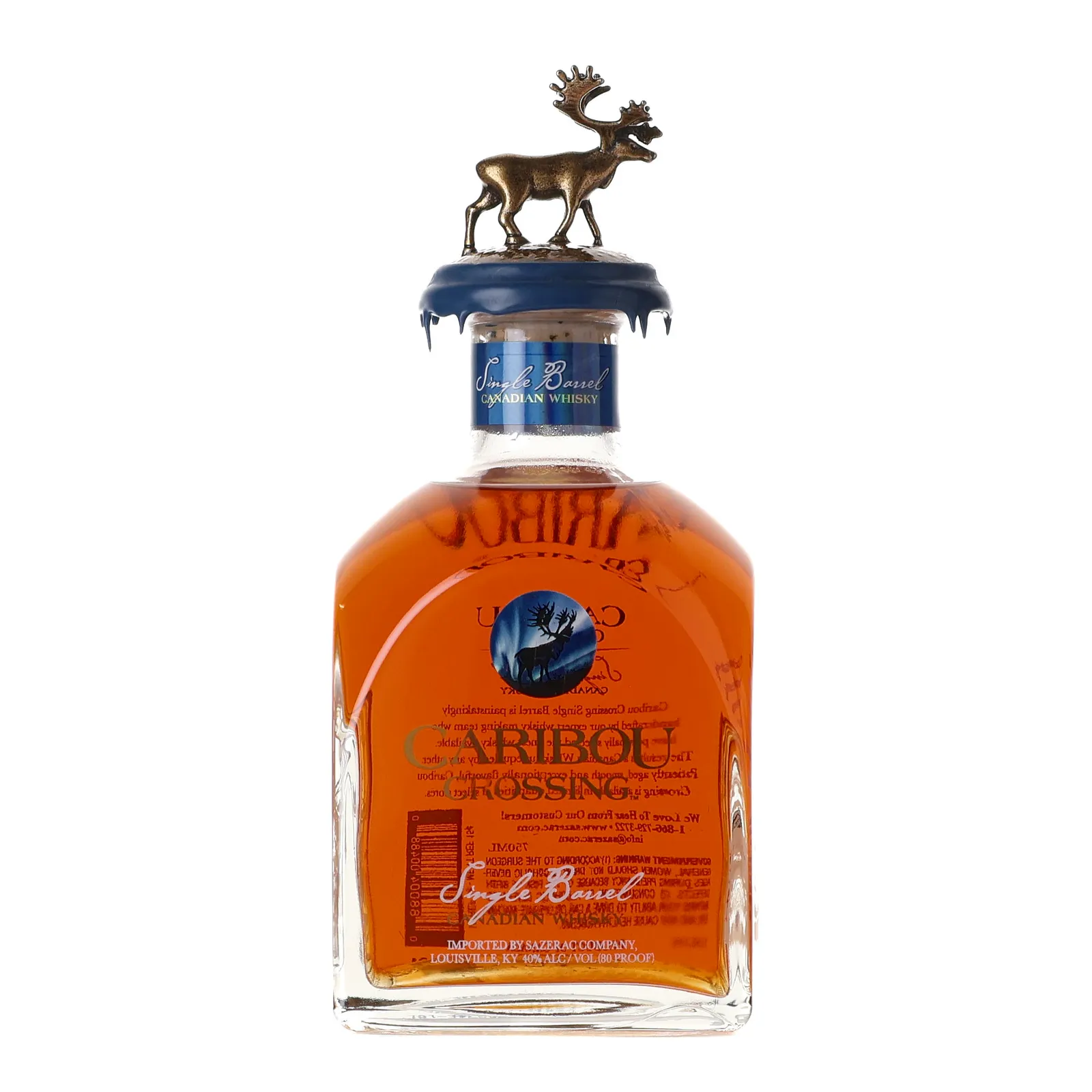 Caribou Crossing Single Barrel Canadian Whisky, Ex-Bourbon Cask, 2021, 40% whisky bottle