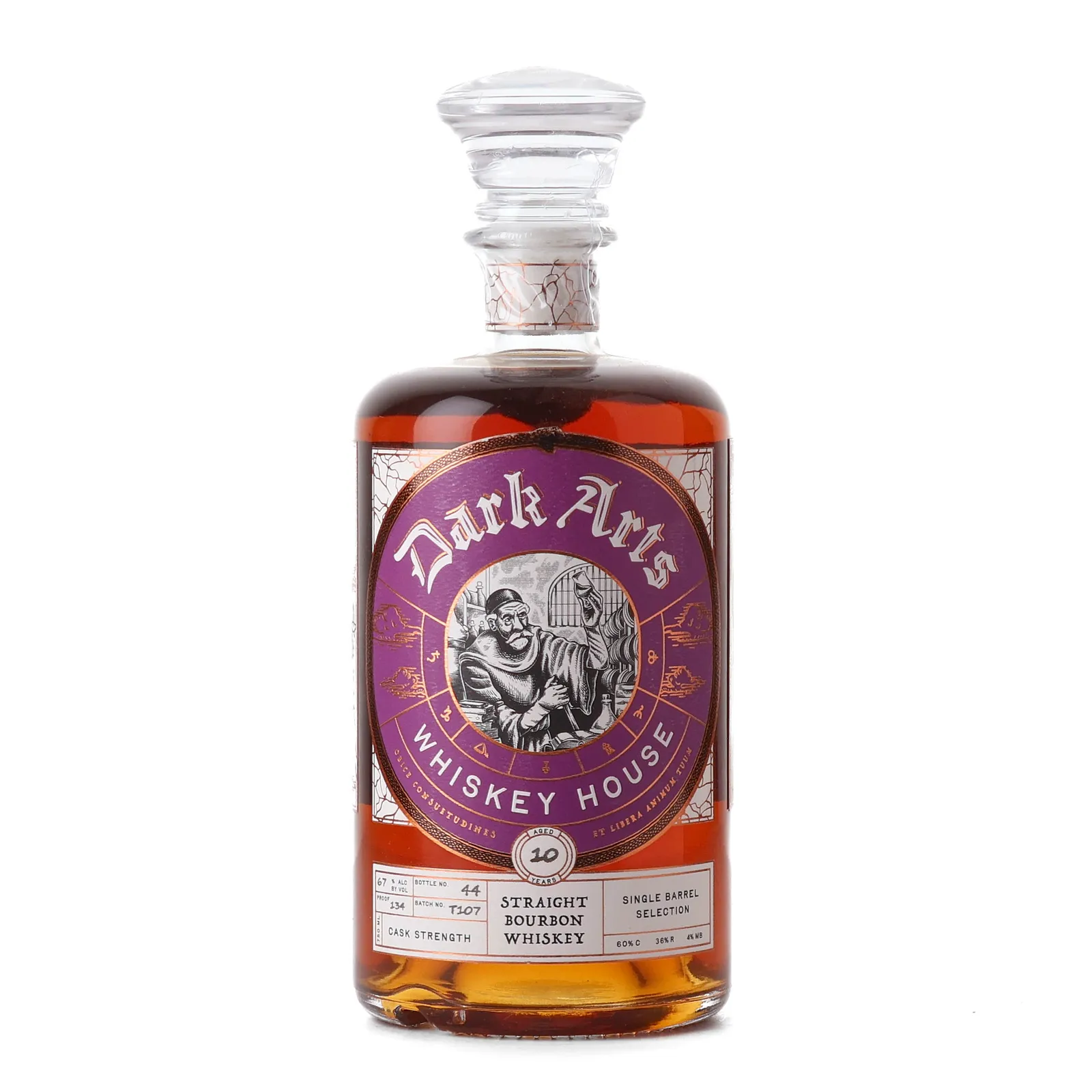 Dark Arts Whiskey House 10 Year Old, Batch No. T107, 67% whisky bottle