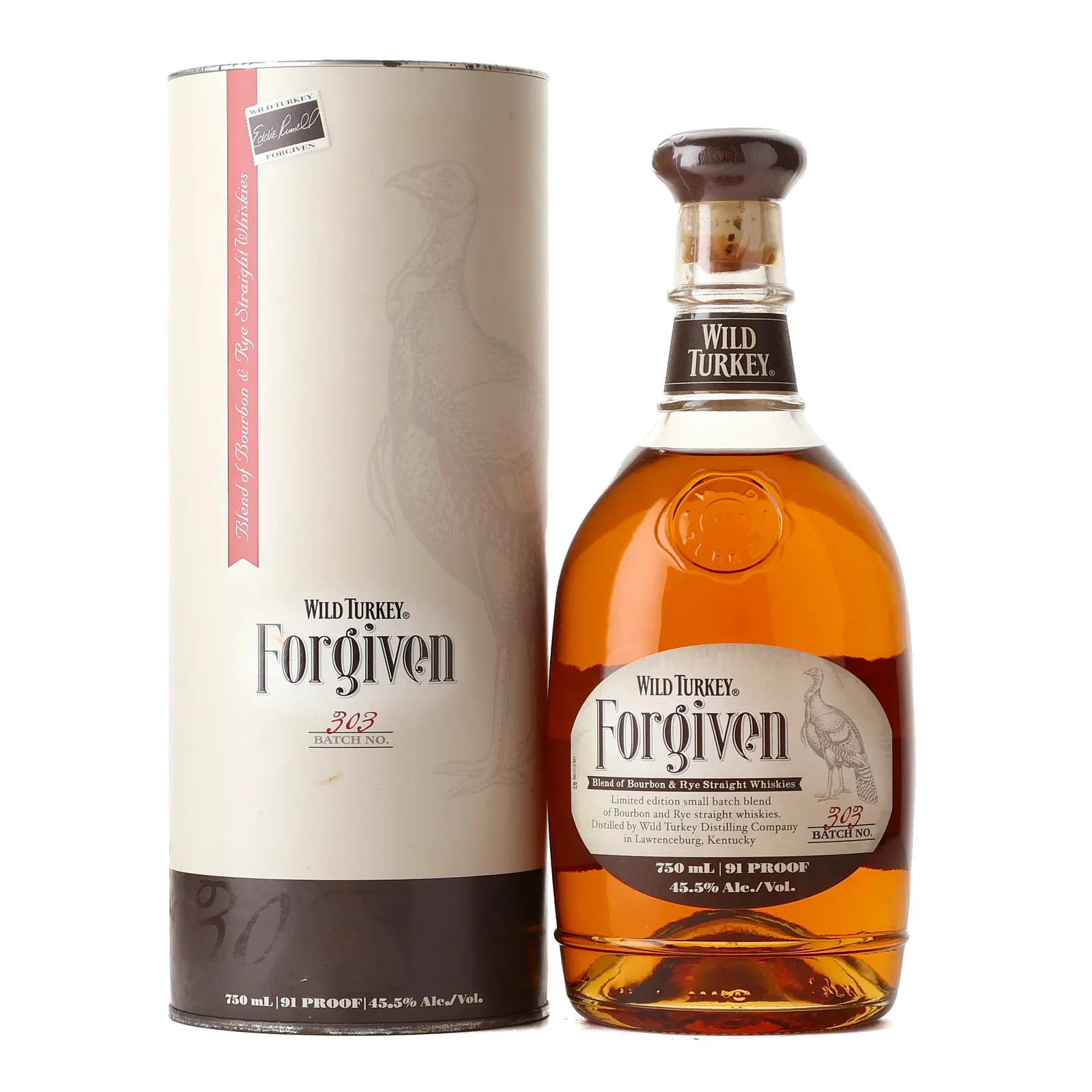Wild Turkey Forgiven Batch 303, American Oak Cask, Batch Batch No. 303, 45.5% whisky bottle