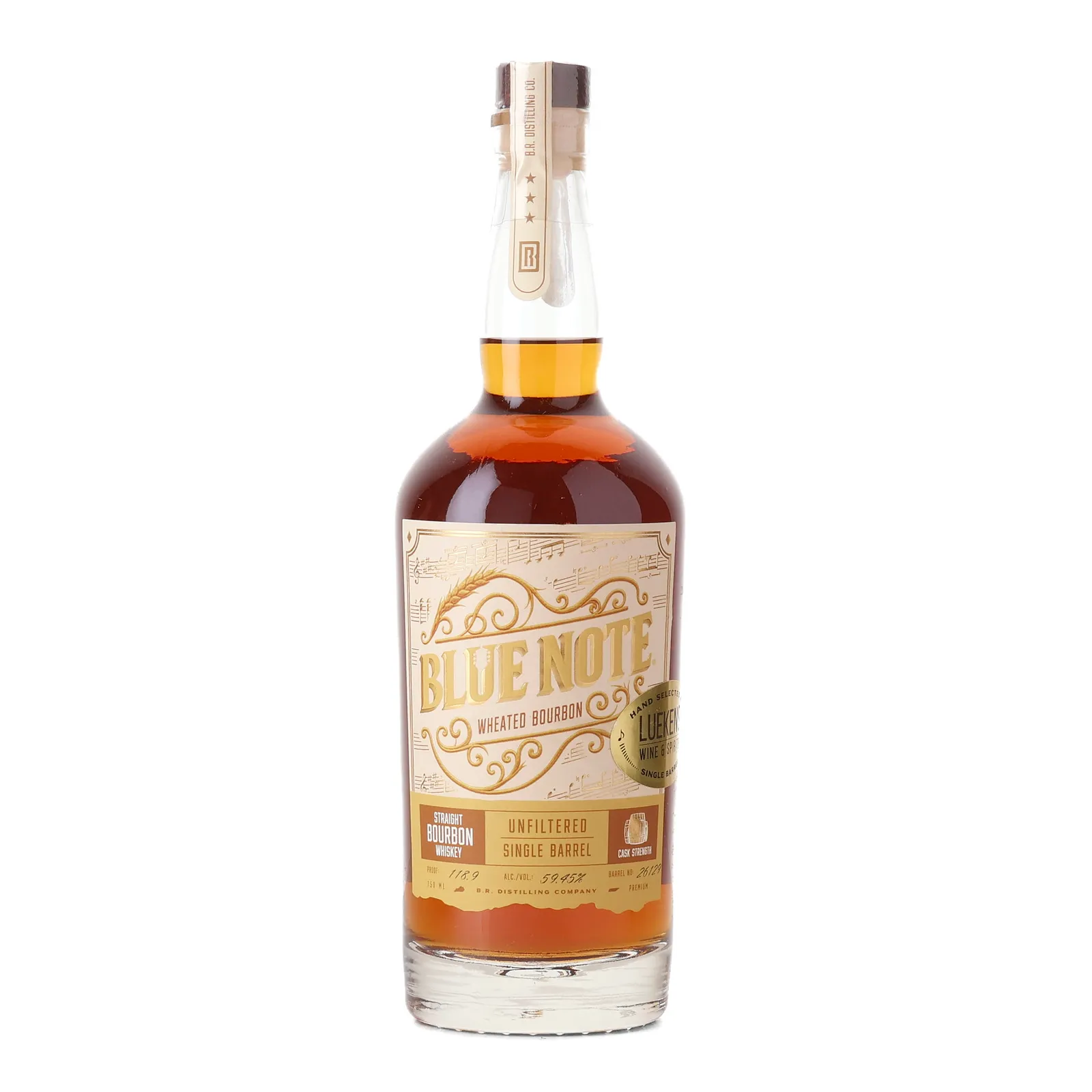 Blue Note Wheated Bourbon Luekens Wine & Spirits Private Barrel Selection, Cask #26129, 59.45% whisky bottle