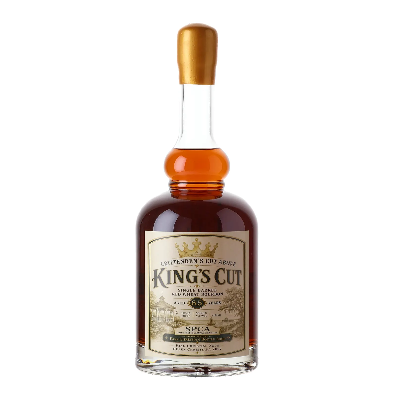 Crittenden's Cut Above: King's Cut Red Wheat Bourbon, 6 Year Old, Oak Cask, Cask #905, 2019, 2026, 58.9% whisky bottle