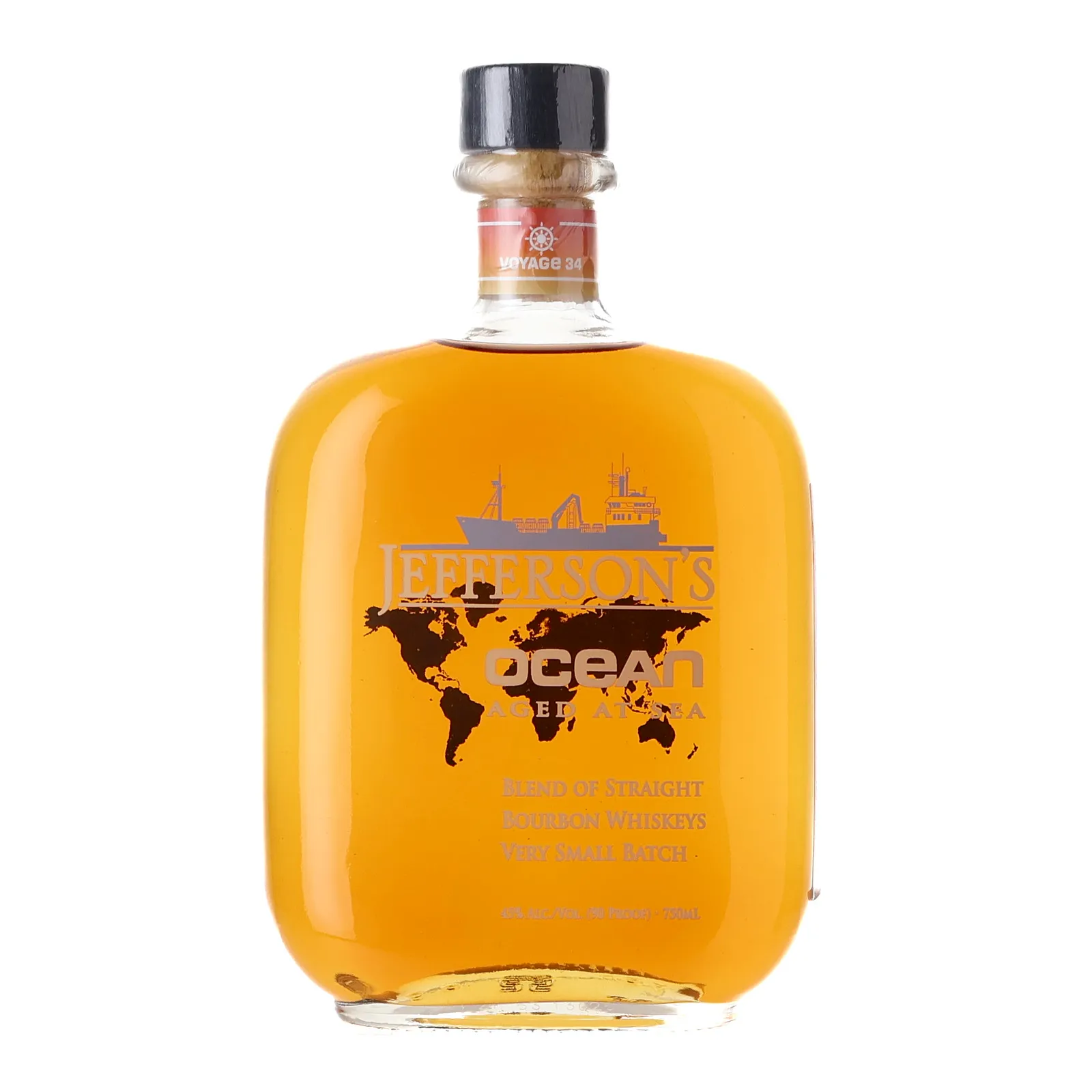 Jefferson's Ocean Aged At Sea, Voyage No. 34, Charred American Oak Cask, 45% whisky bottle