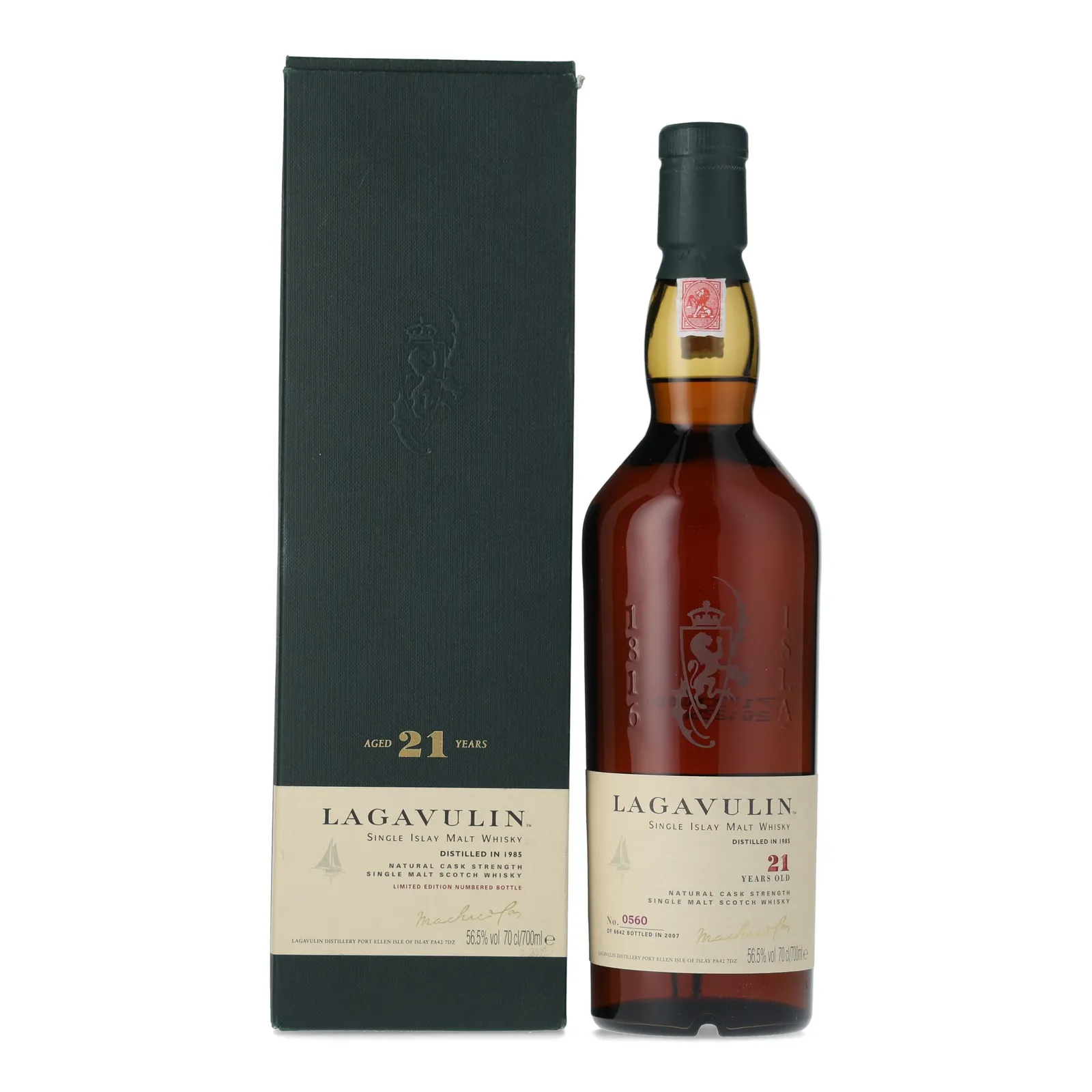 Lagavulin Natural Cask Strength 21 Year Old, Sherry Cask, 2007, 56.5%, 75cl whisky bottle