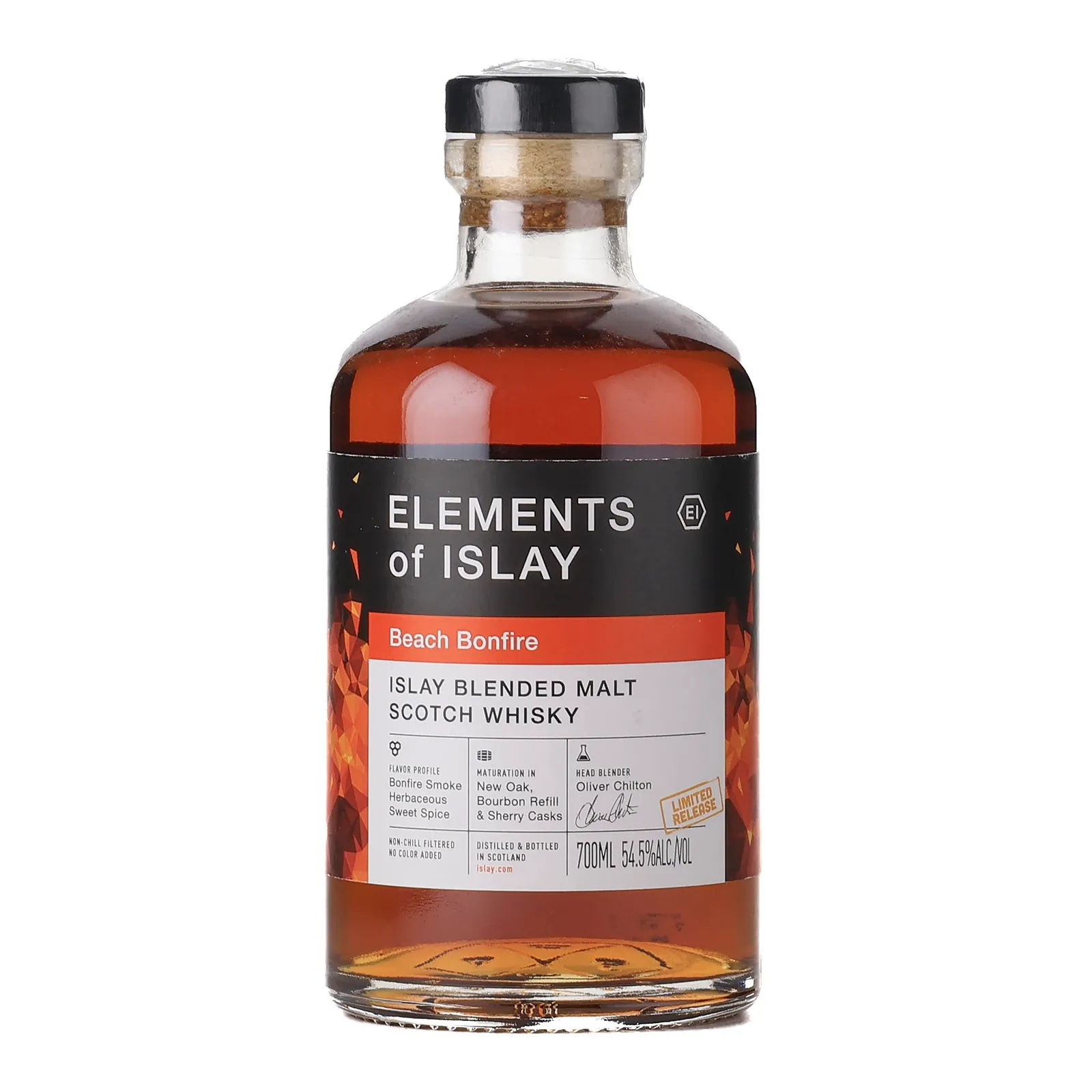 Elements of Islay Beach Bonfire, New Oak, Bourbon & Sherry Cask, 2023, 54.5% whisky bottle