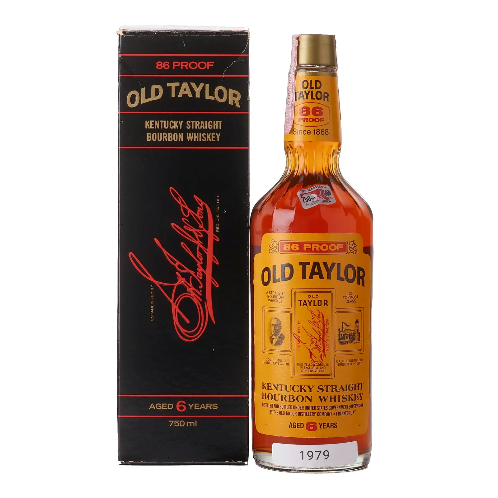 Old Taylor 6 Year Old, 1979, 43% whisky bottle