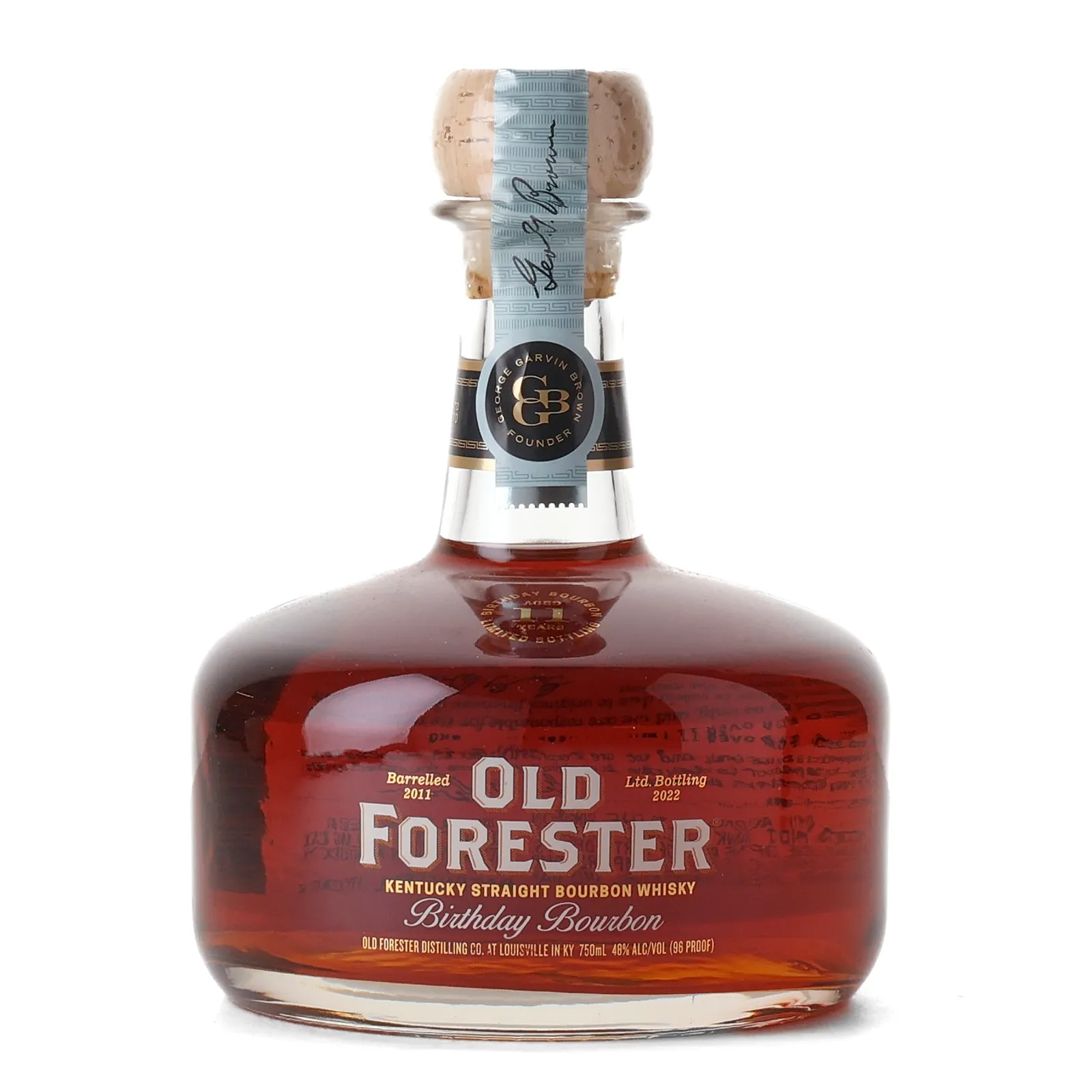 Old Forester Birthday Bourbon 11 Year Old, New Charred Oak Cask, 2011, 2022, 48% whisky bottle