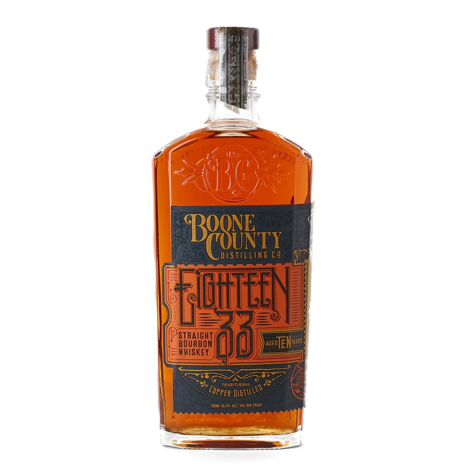 Boone County Eighteen 33 10 Year Old, Oak Cask, 45.4% whisky bottle