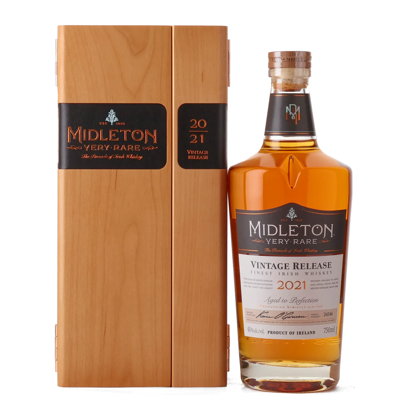 Midleton Very Rare Vintage Release 2021, Bourbon Cask, Batch Serial #07679, 2021, 40% whisky bottle