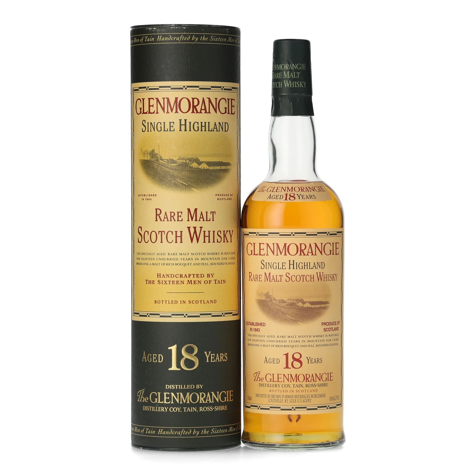 Glenmorangie 18 Year Old, Oak Cask, 43% whisky bottle