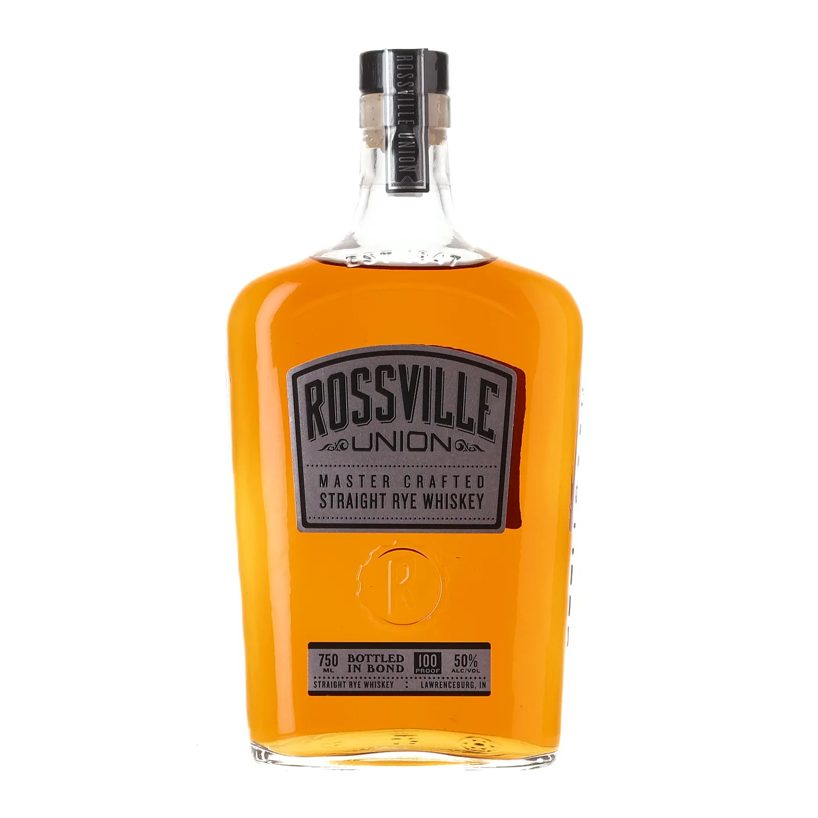 Rossville Union Bottled-in-Bond Straight Rye Whiskey A1 Liquors Private Barrel Selection, 50% whisky bottle