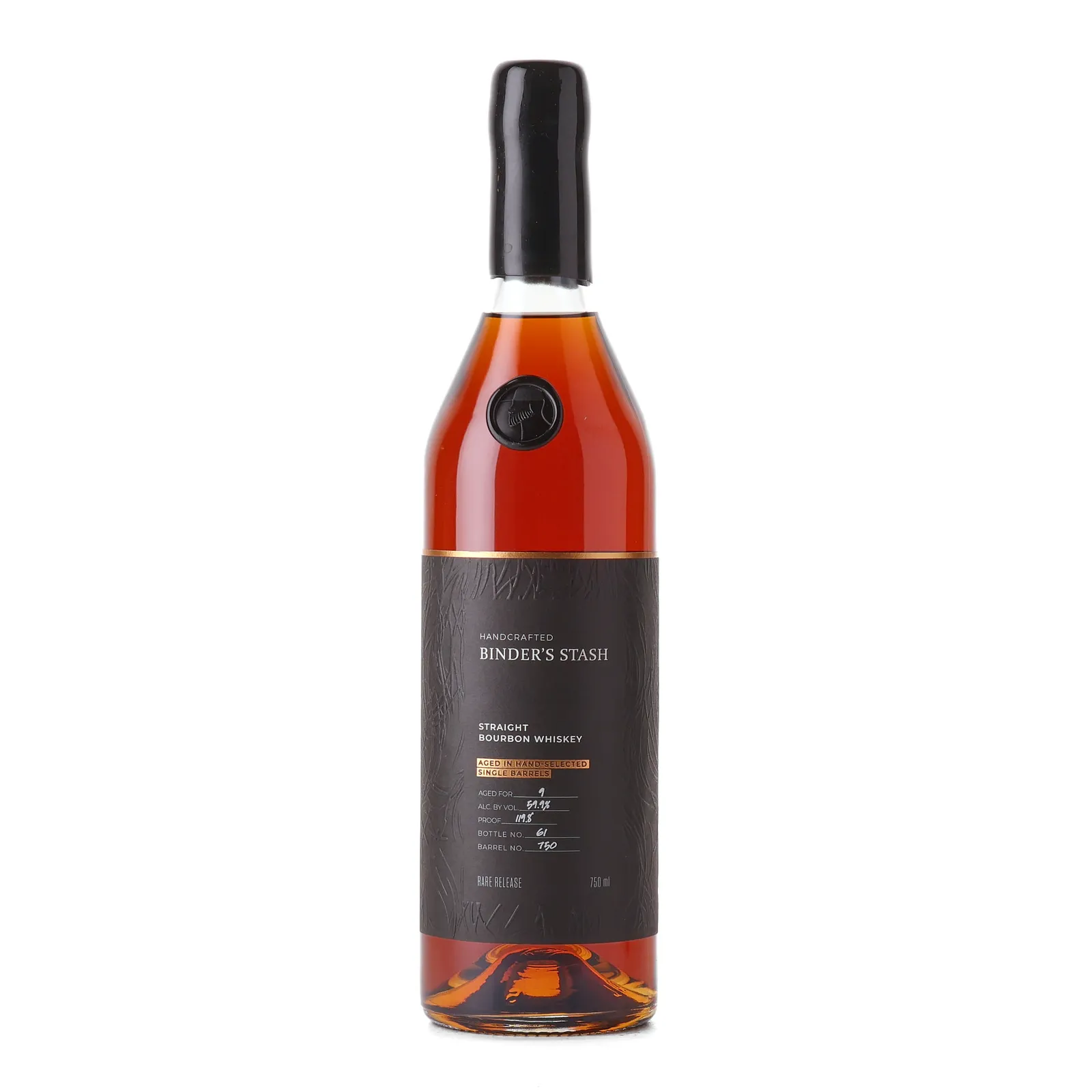Binder's Stash The Binder Cut 9 Year Old, Wave Stave Cask, Cask #750, 59.9% whisky bottle