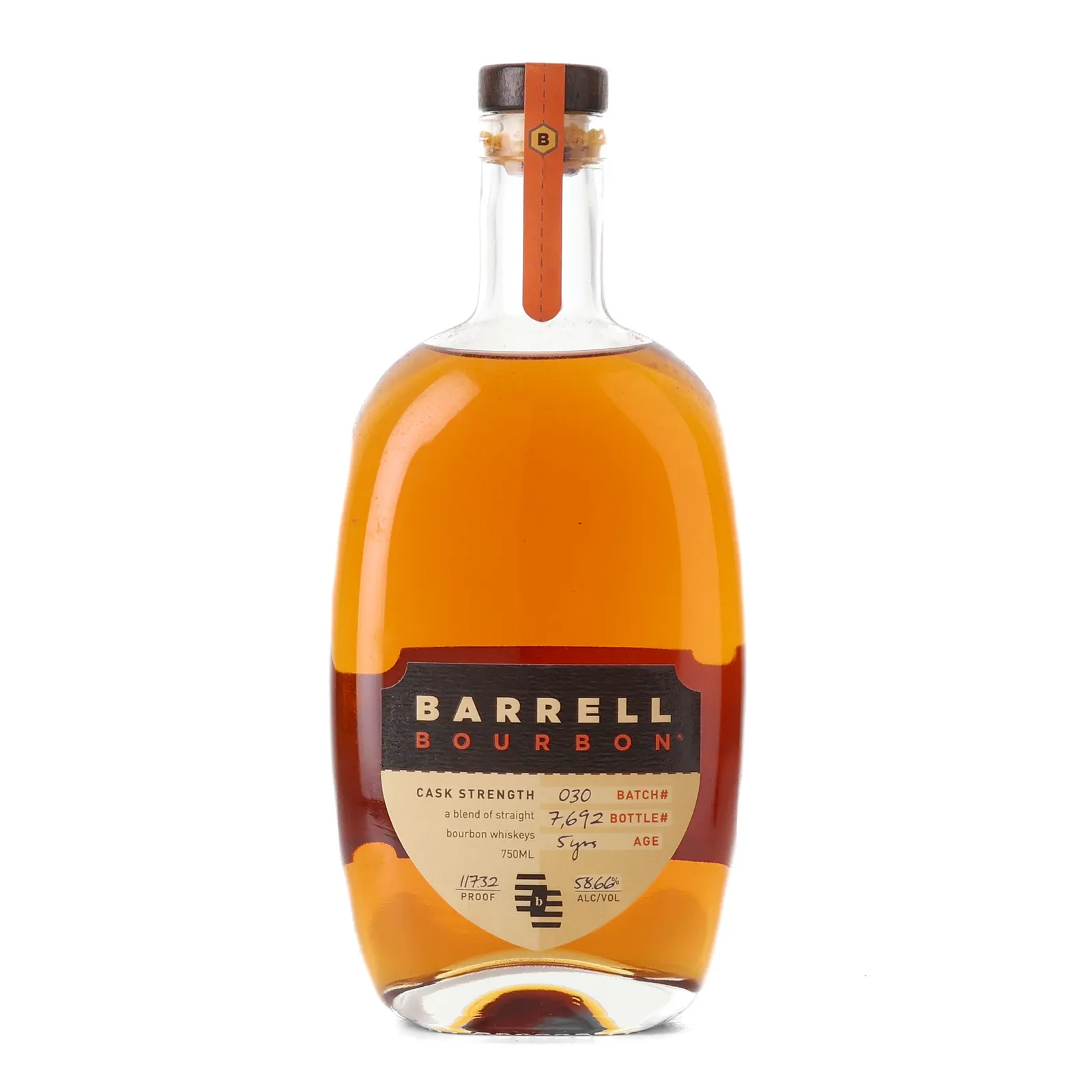 Barrell Bourbon Cask Strength 5 Year Old, Batch No. 030, Barrell Craft Spirits, 58.66% whisky bottle