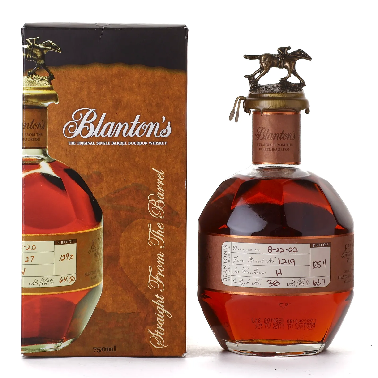 Blanton's Straight From The Barrel Bourbon, Cask #1219, 2022, 62.7% whisky bottle