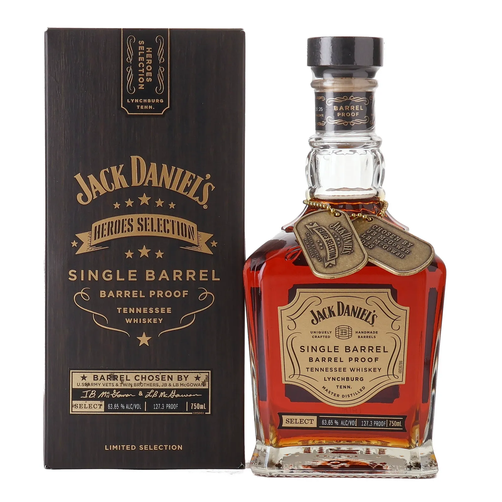 Jack Daniel's Heroes Selection Single Barrel Barrel Proof, New Charred Oak Cask, 2025, 63.6% whisky bottle