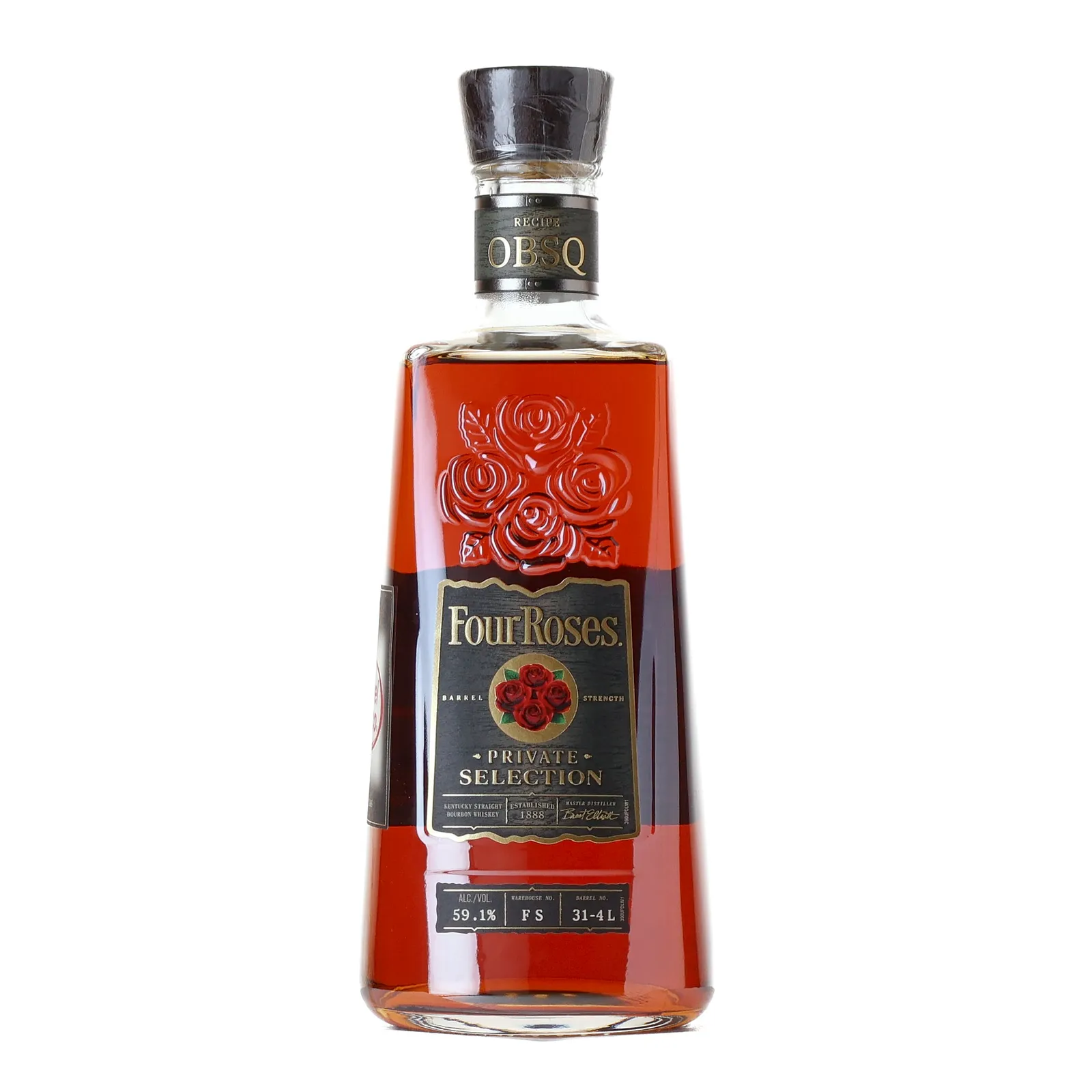 Four Roses Barrel Strength OBSQ 11 Year Old, Cask #31-4L, 59.1% whisky bottle
