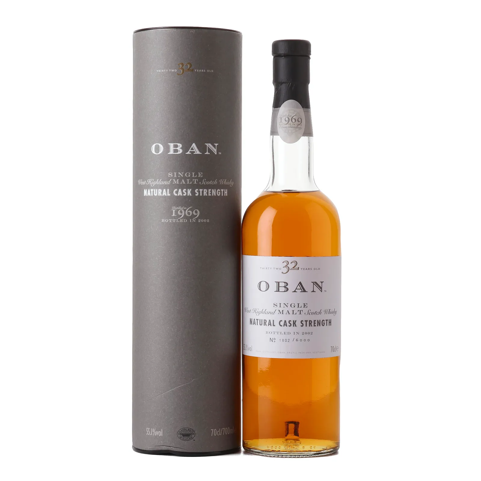 Oban Natural Cask Strength 32 Year Old, Sherry Cask, 2002, 55.1% whisky bottle