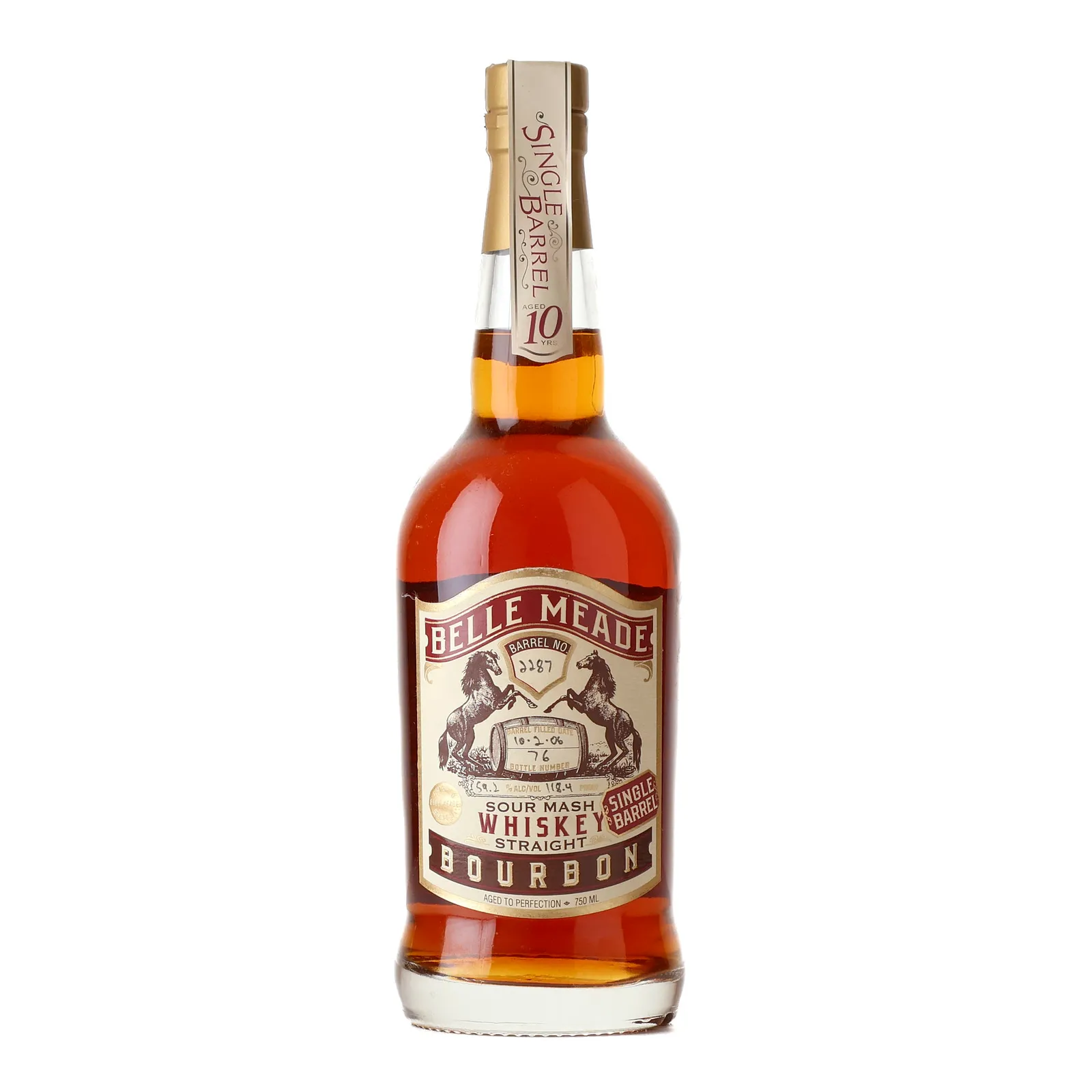 Belle Meade Single Barrel 10 Year Old, New Charred Oak Cask, Cask #2287, 59.2% whisky bottle