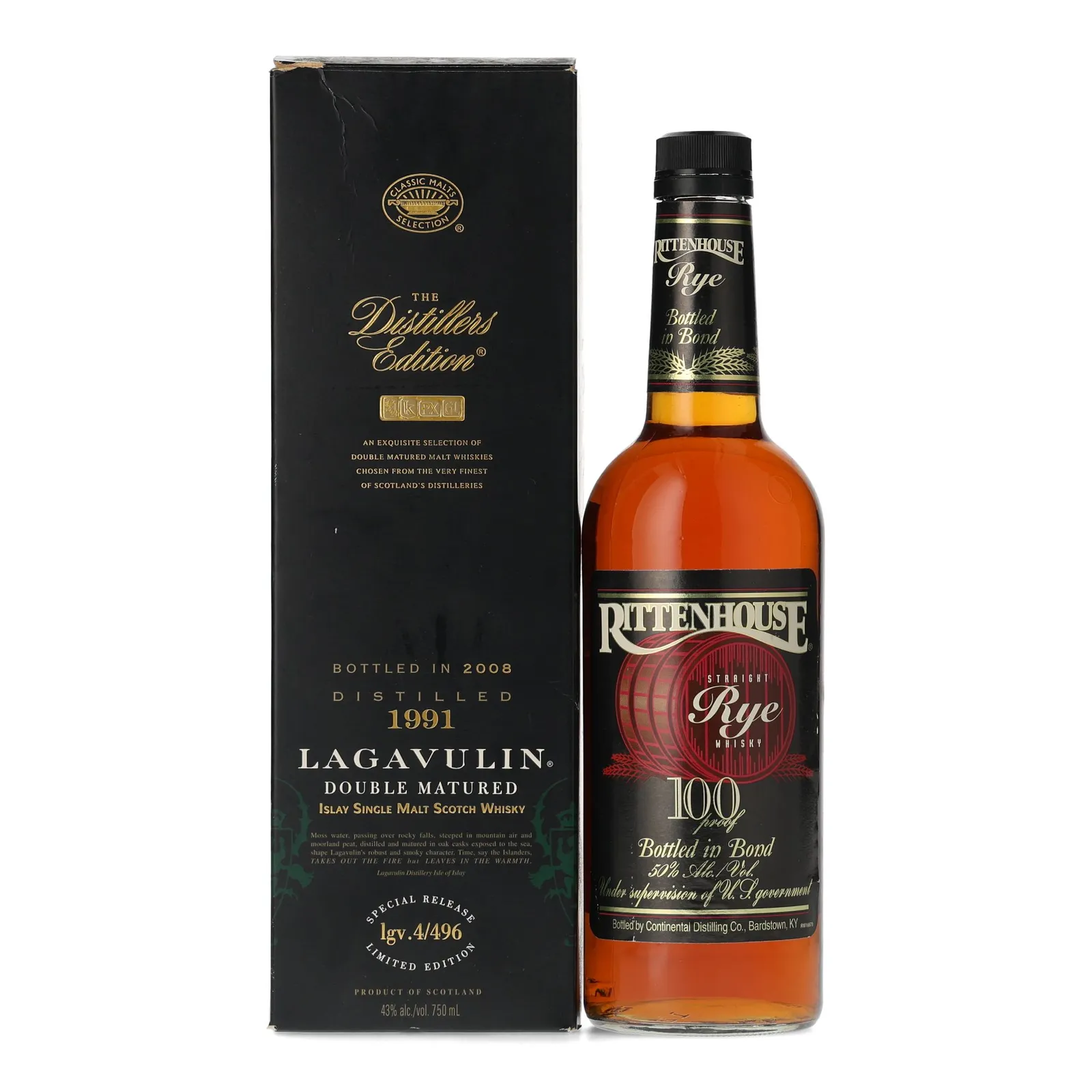 Rittenhouse Rye Whiskey 4 Year Old, New Charred Oak Cask, 50% whisky bottle