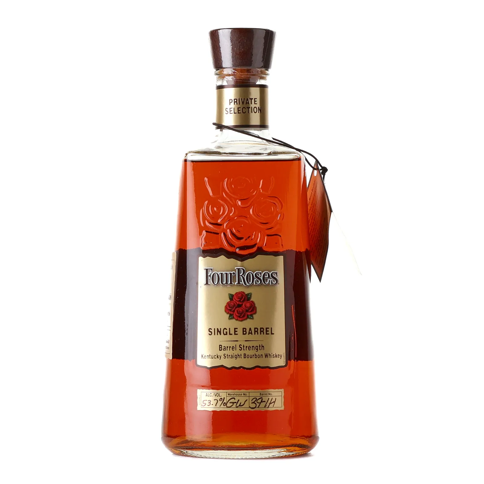 Four Roses Barrel Strength OESV 11 Year Old, New Charred Oak Cask, Cask #GW 39-1H, Batch No. GW 39-1H (Tier 1), 2015, 53.7% whisky bottle