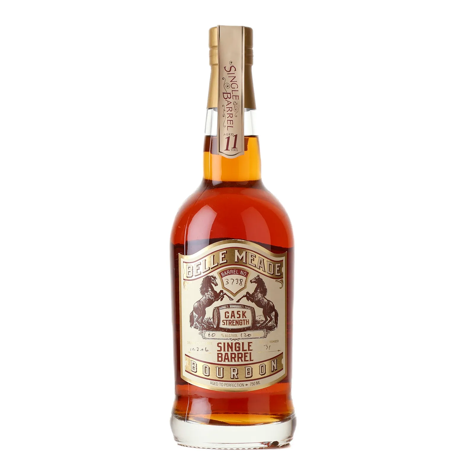 Belle Meade Cask Strength Single Barrel 11 Year Old, Cask #3738, 2017, 60% whisky bottle