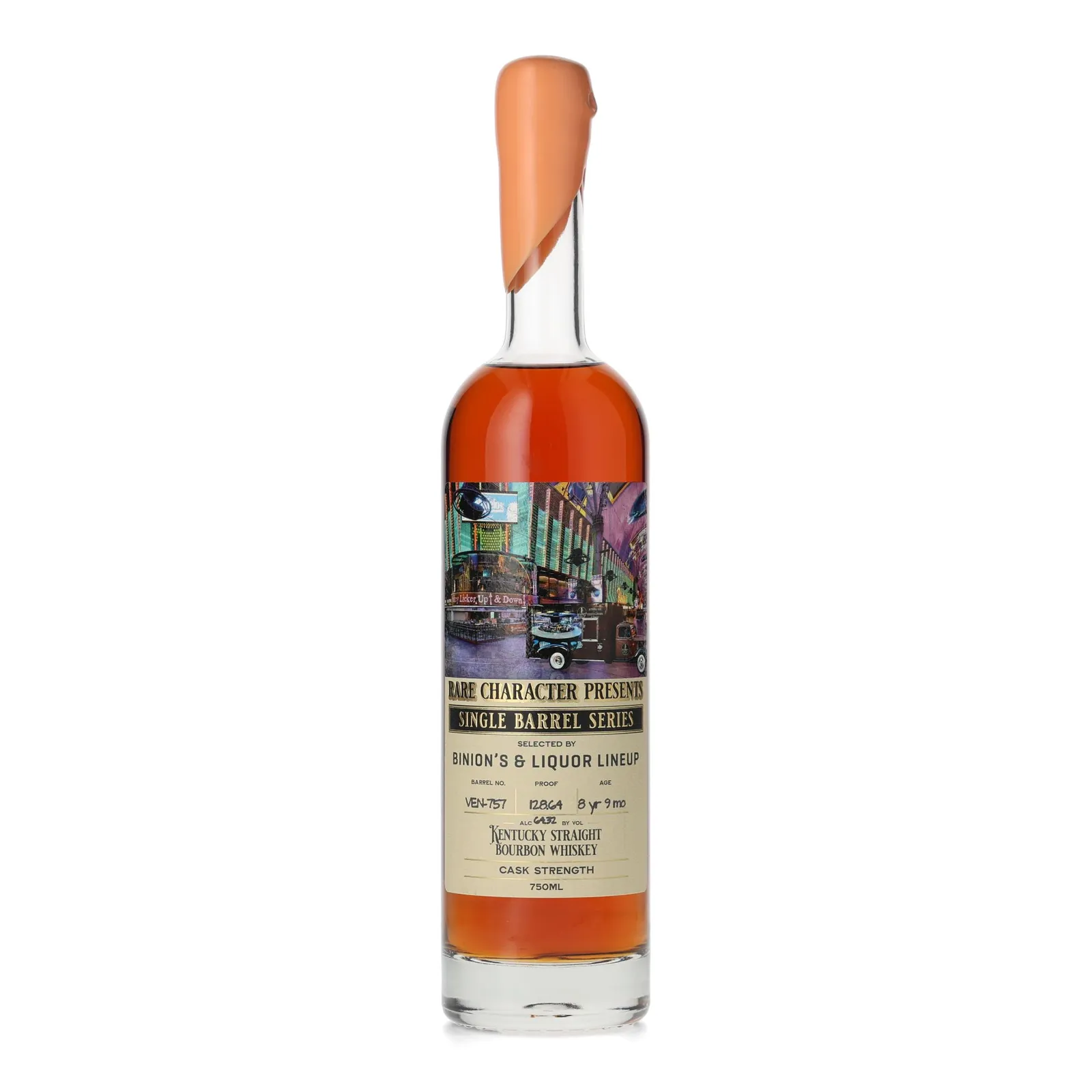 Rare Character Single Barrel Series Binion's & Liquor Lineup 8 Year Old, Cask #VEN-757, 2016, Rare Character, 64.32% whisky bottle