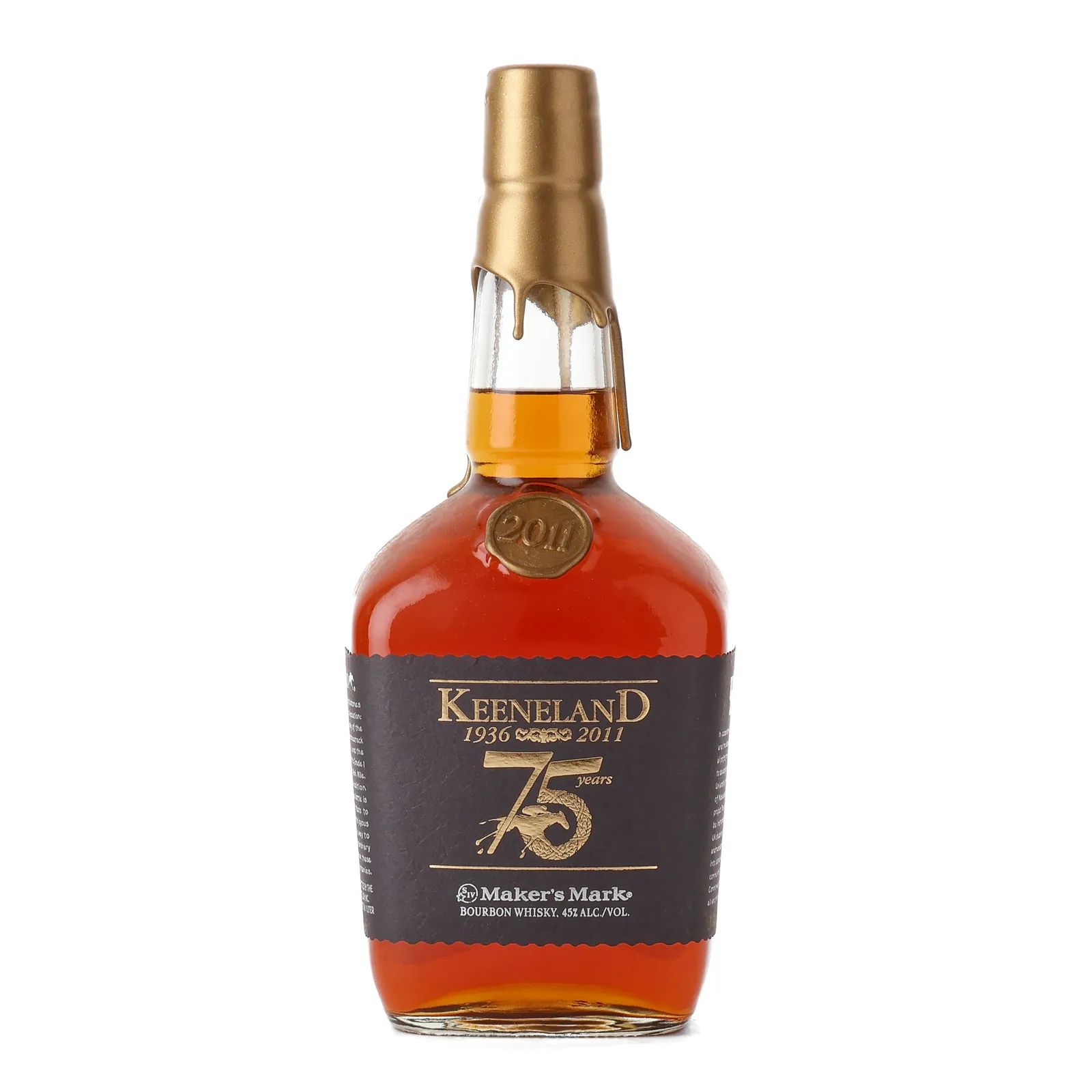Maker's Mark Kentucky Straight Bourbon 1 Litre / Keeneland 75 Years, New Charred Oak Cask, 2011, 45% whisky bottle